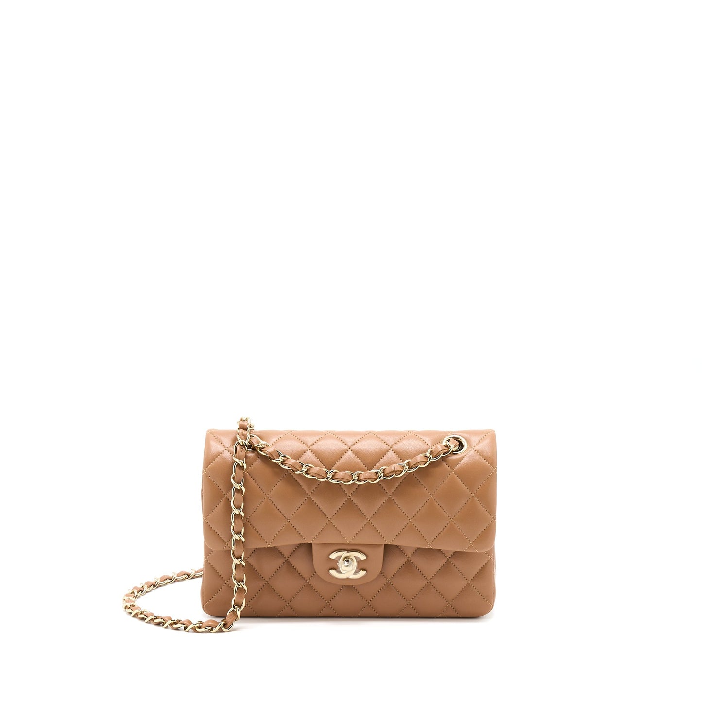 Chanel 22S Small Classic Flap Bag Lambskin Caramel L