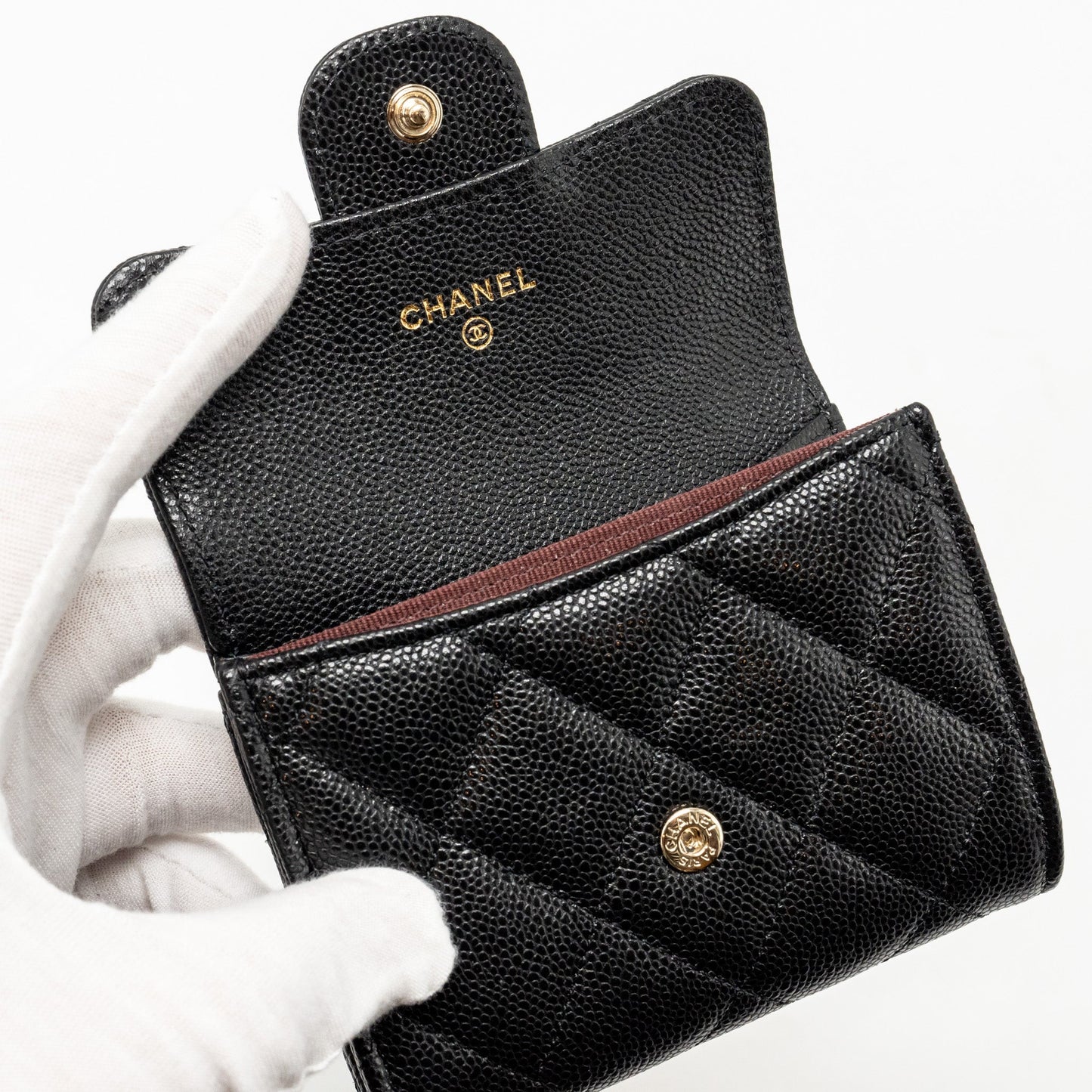 Chanel Classic Flap Card Holder Caviar Black L (Microchip)