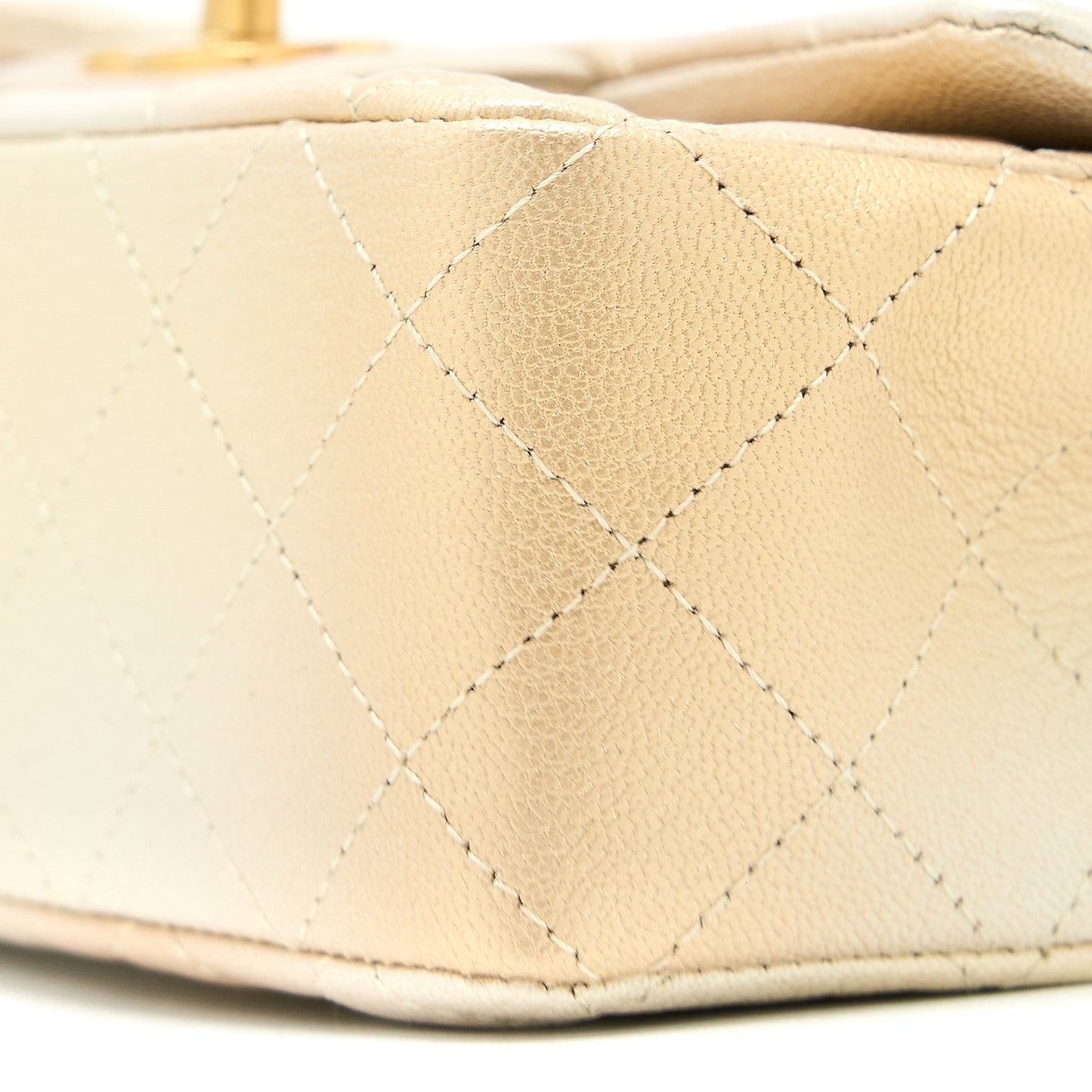 Chanel 22C MIni Rectangular Flag Bag Goatskin Ombre Beige Brushed  (Microchip)