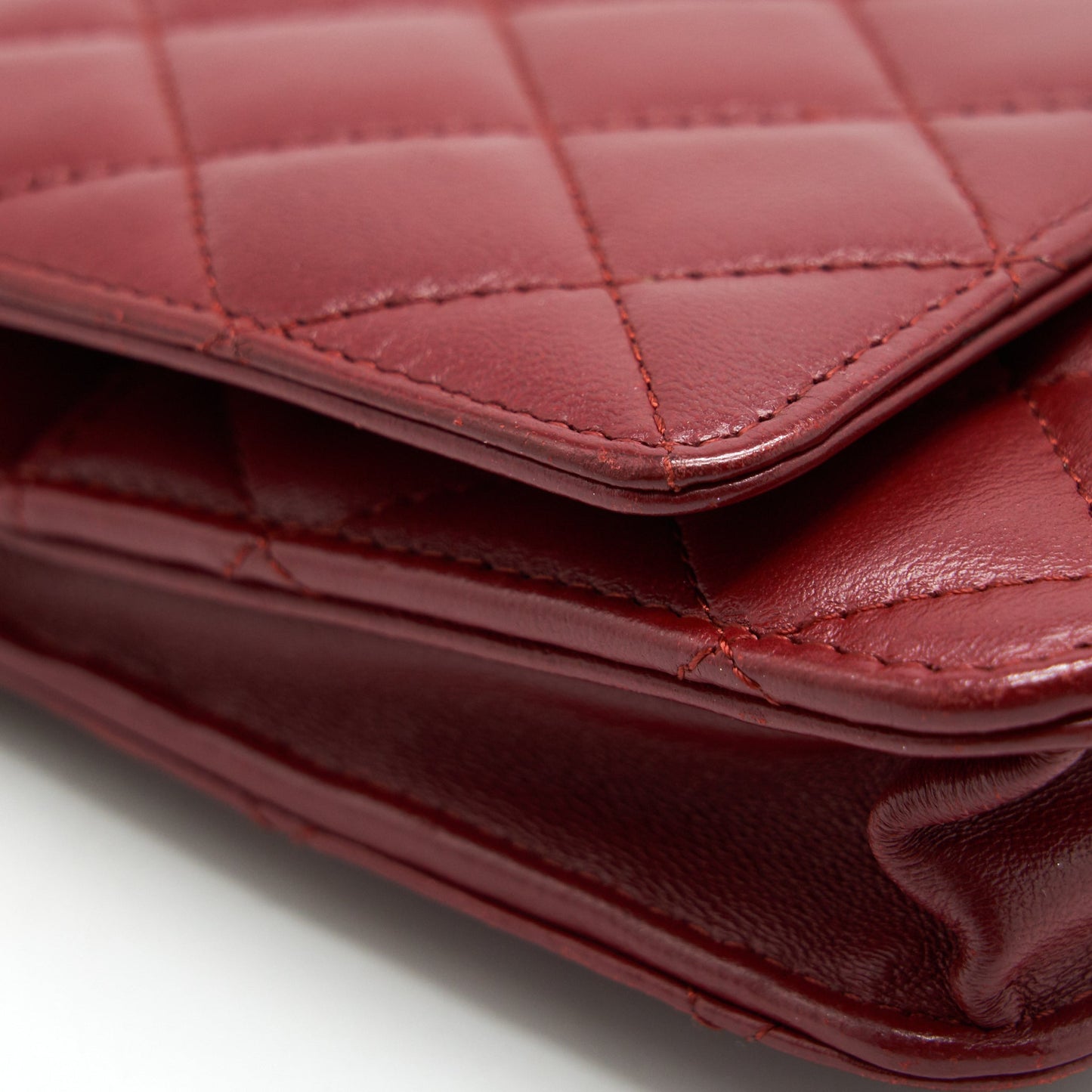 Chanel Classic Wallet On Chain Lambskin Dark Red