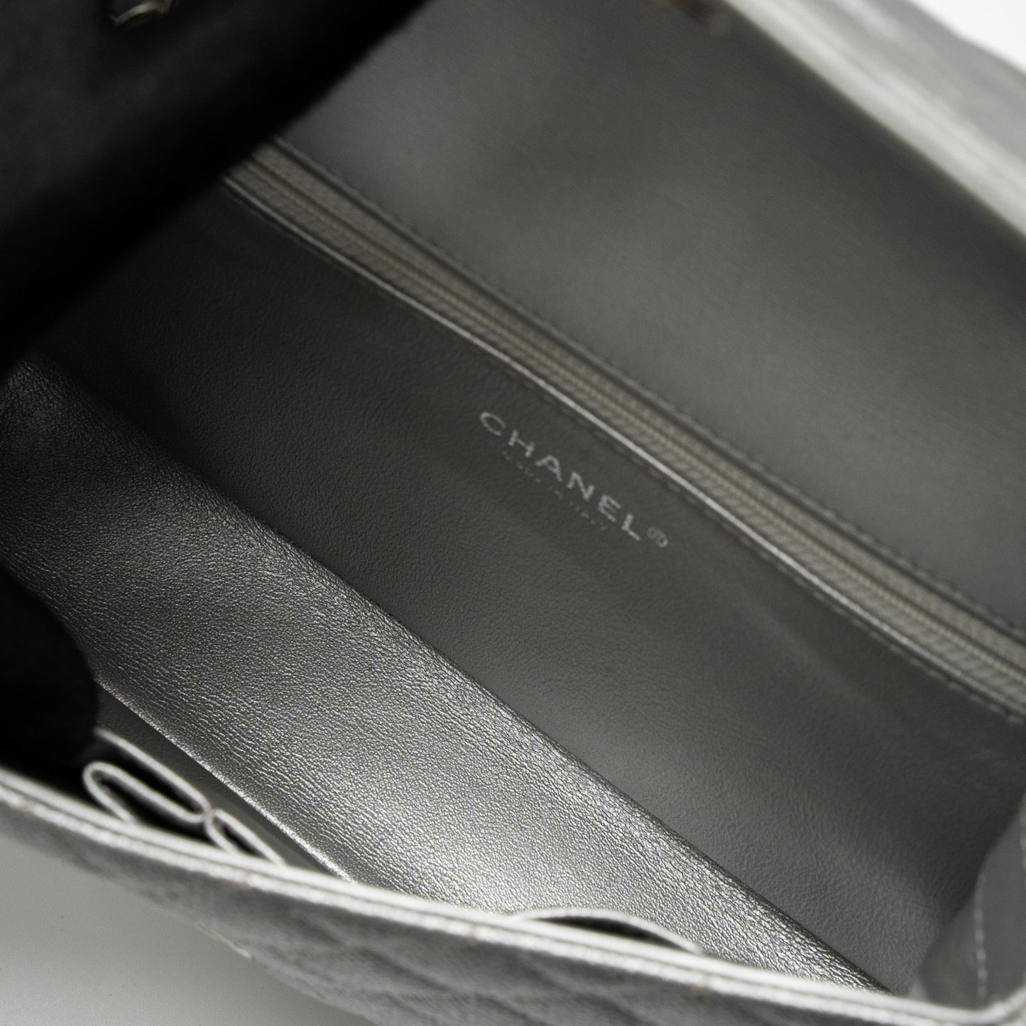 Chanel Filigree Flap Bag Caviar Silver