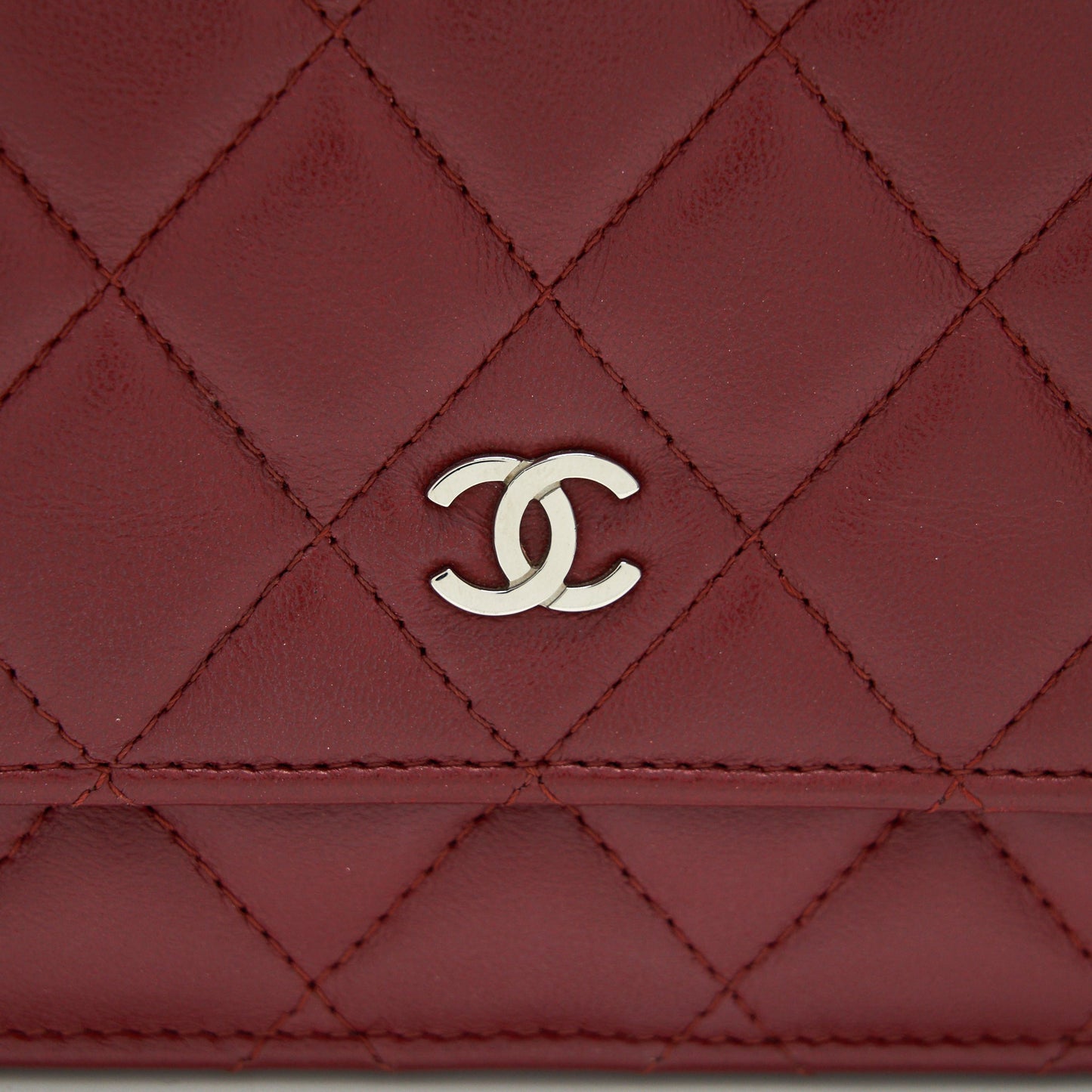 Chanel Classic Wallet On Chain Lambskin Dark Red