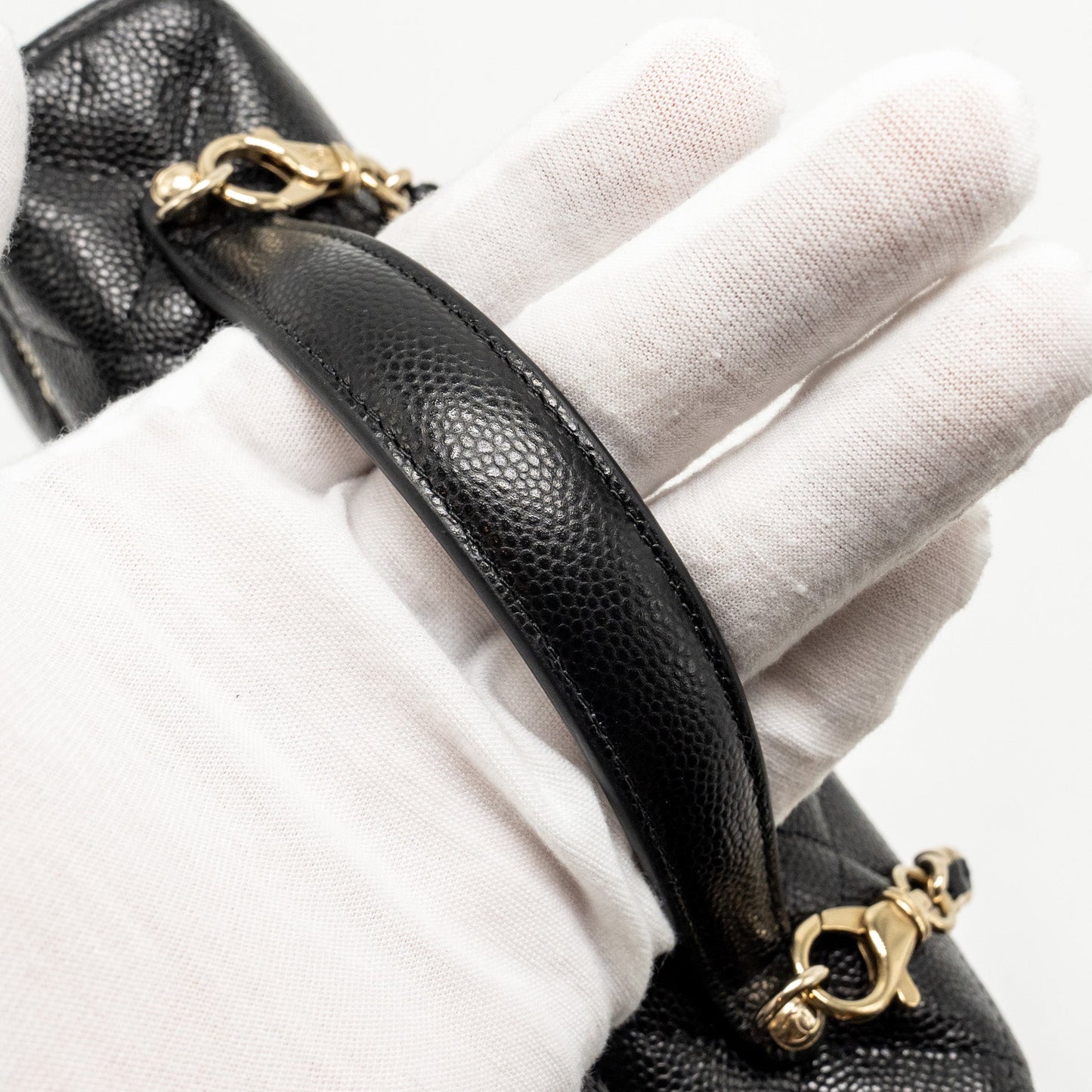 Chanel CC Top Handle Vanity Bag Caviar Black L (Microchip)