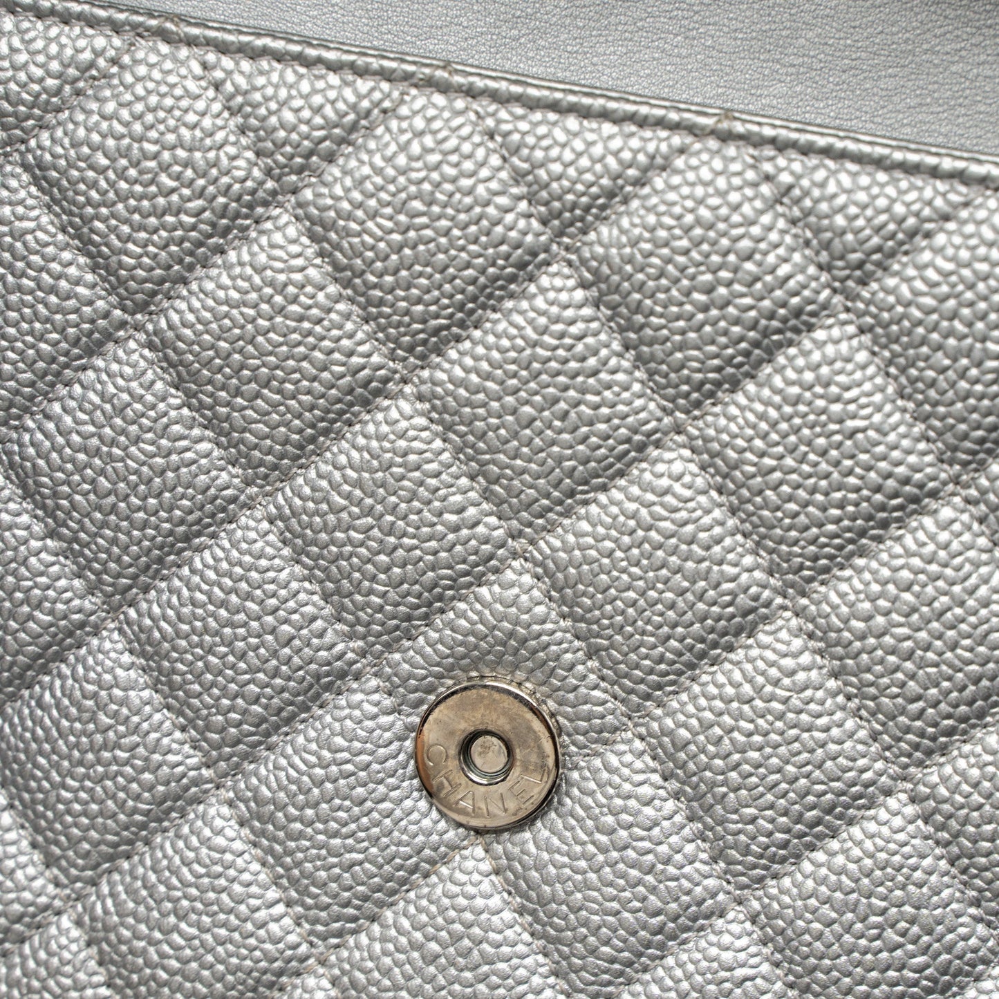 Chanel Filigree Flap Bag Caviar Silver