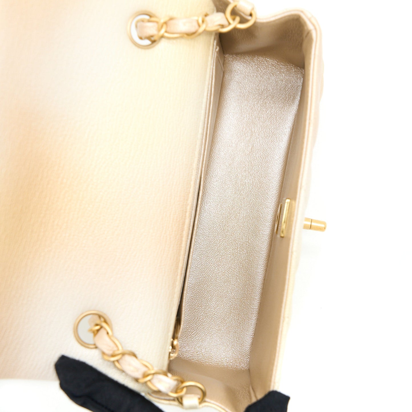 Chanel 22C MIni Rectangular Flag Bag Goatskin Ombre Beige Brushed  (Microchip)