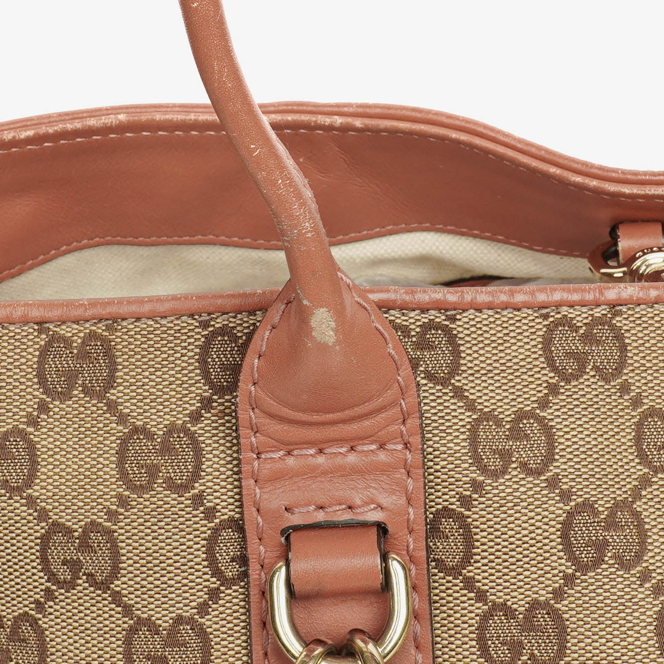 Gucci GG Canvas Heart Bit Tote Bag