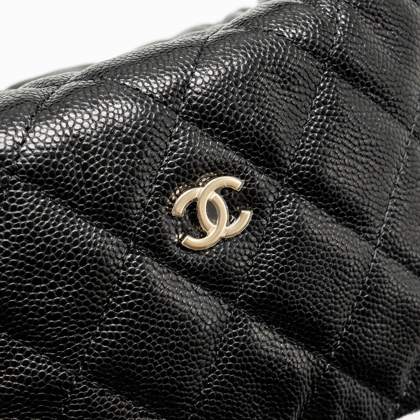 Chanel Quilted Hobo Bag Caviar Black  (Microchip)