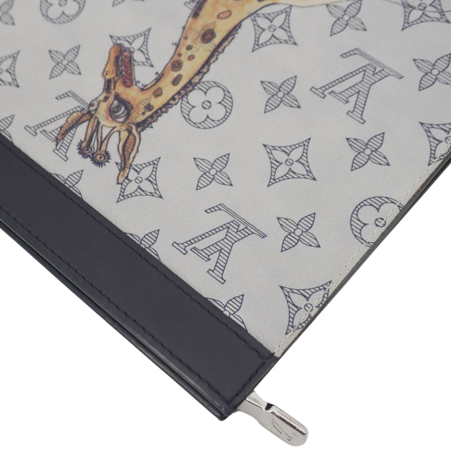 LOUIS VUITTON Savane Pochette Monogram Chapman Canvas Pouch Dune