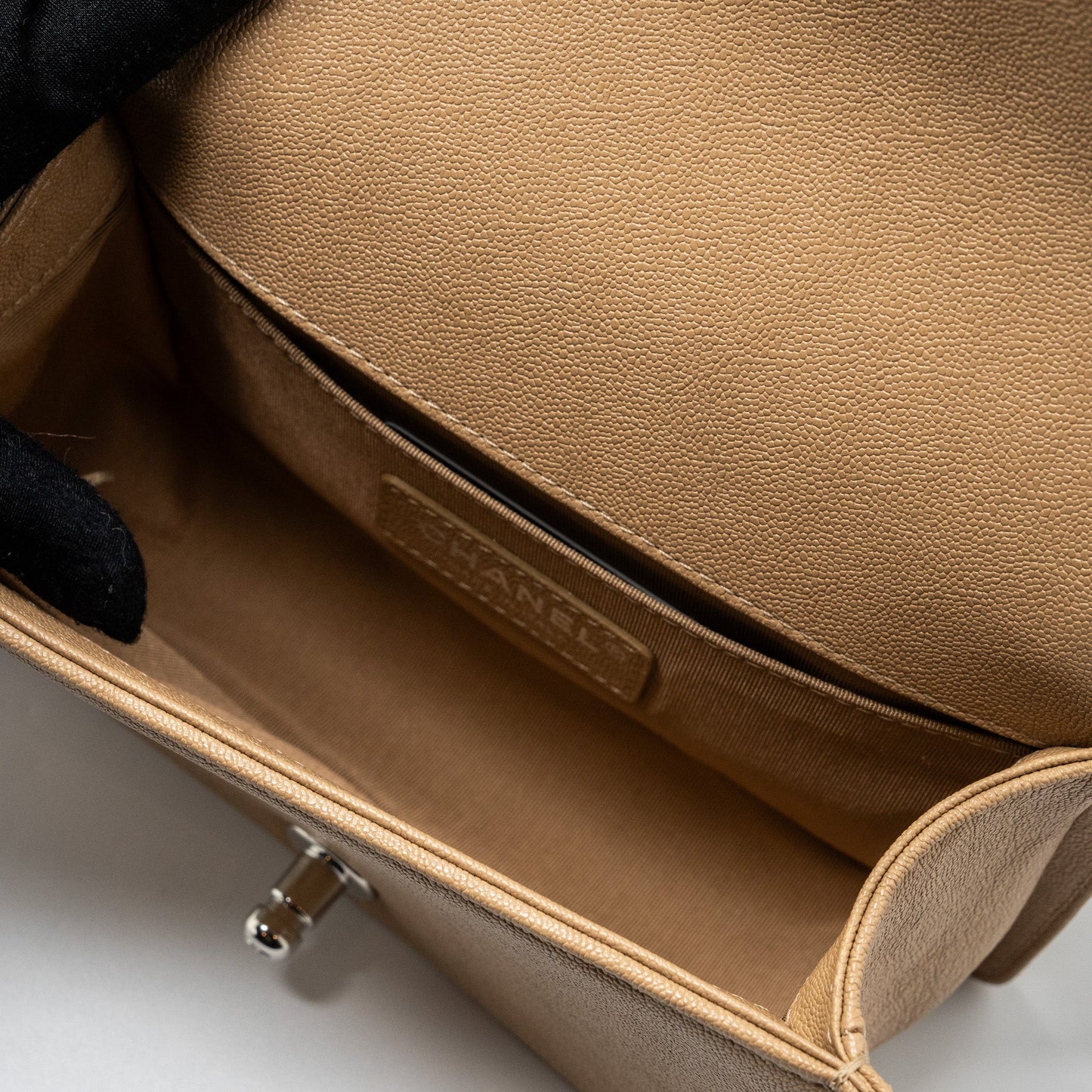 Chanel Small Boy Bag Caviar Light Beige