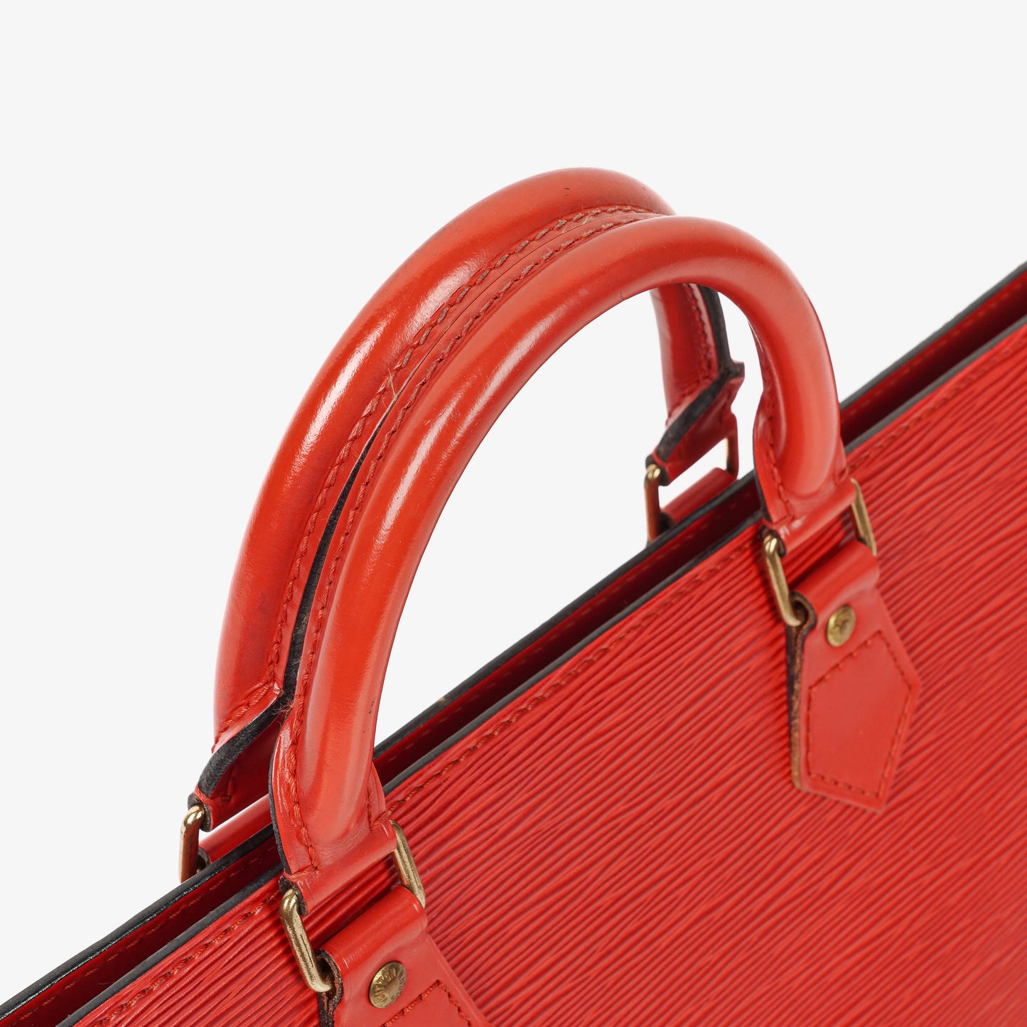 Louis Vuitton Triangle Red EPI Leather Handbag
