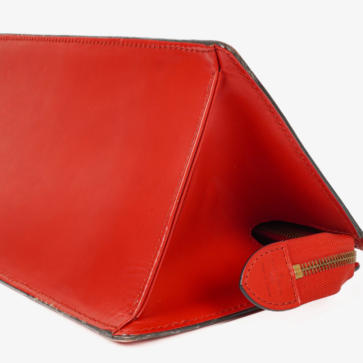 Louis Vuitton Triangle Red EPI Leather Handbag
