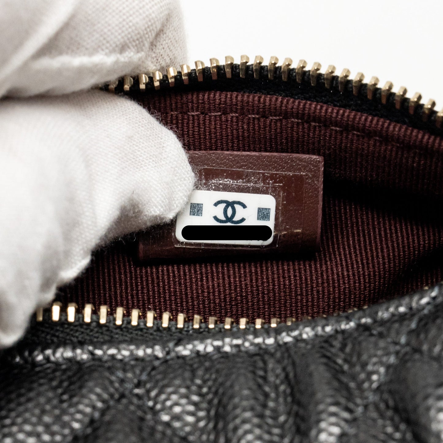 Chanel Quilted Hobo Bag Caviar Black  (Microchip)