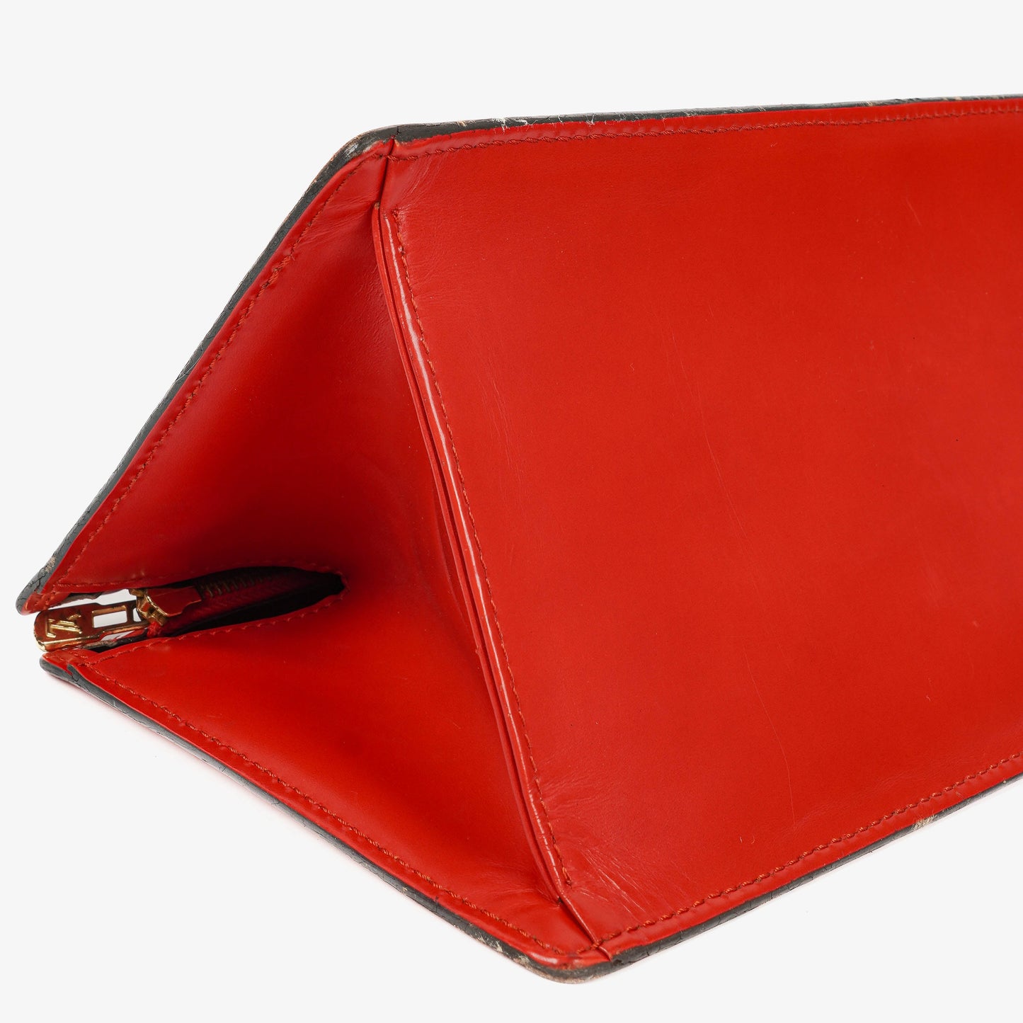 Louis Vuitton Triangle Red EPI Leather Handbag