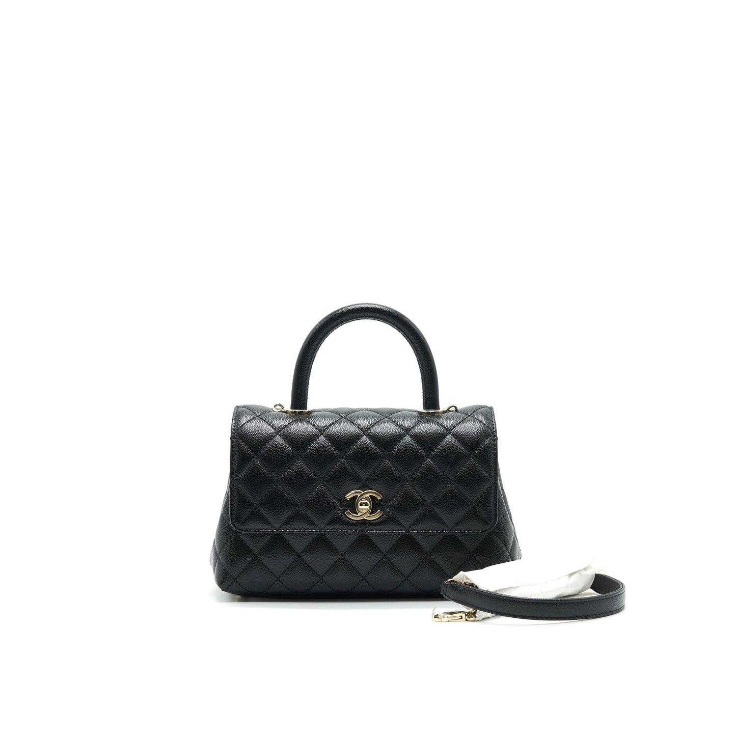 Chanel 21K Small (old mini) 24cm Cocohandle Black Caviar L