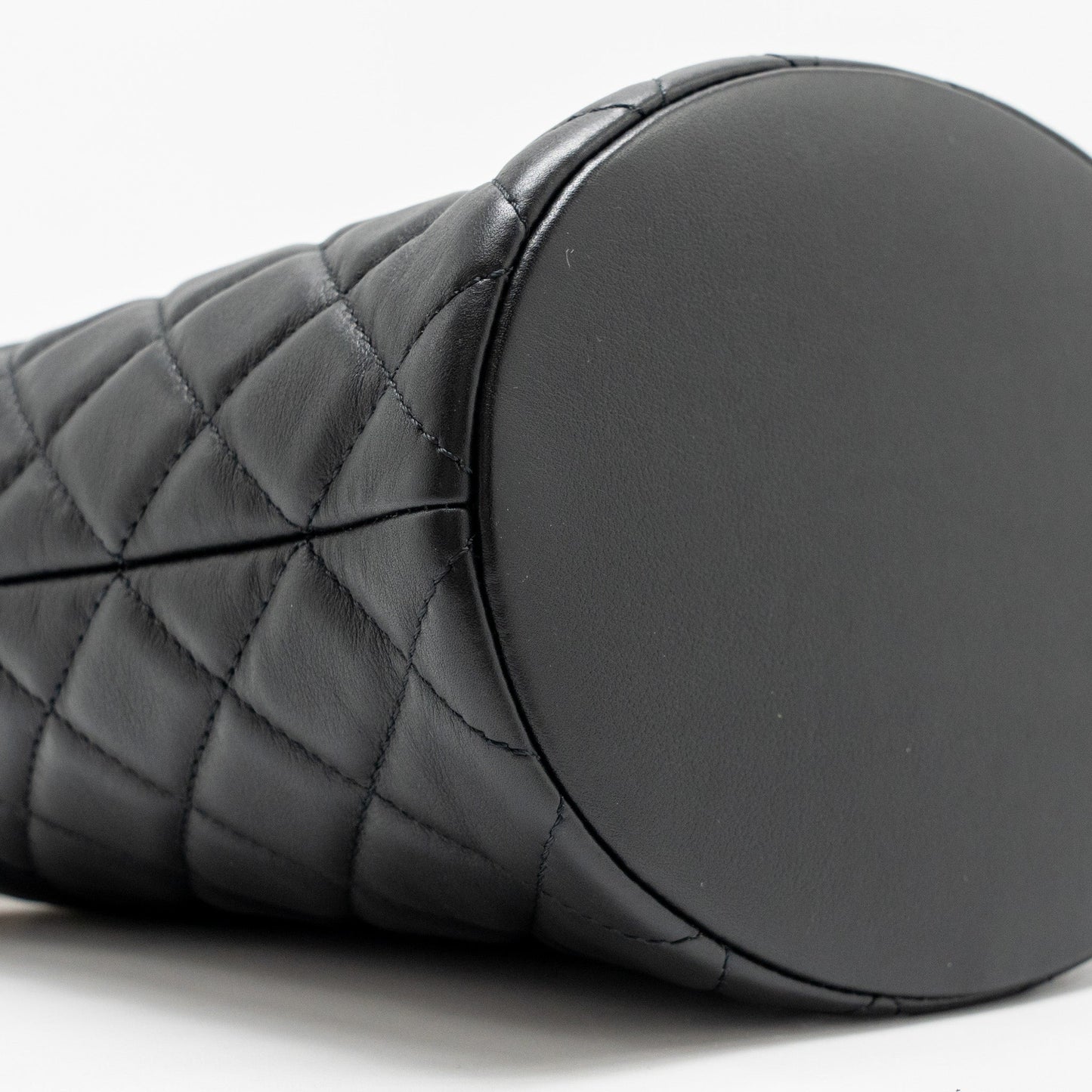 Chanel Top Handle Boy Bucket Bag Lambskin Black