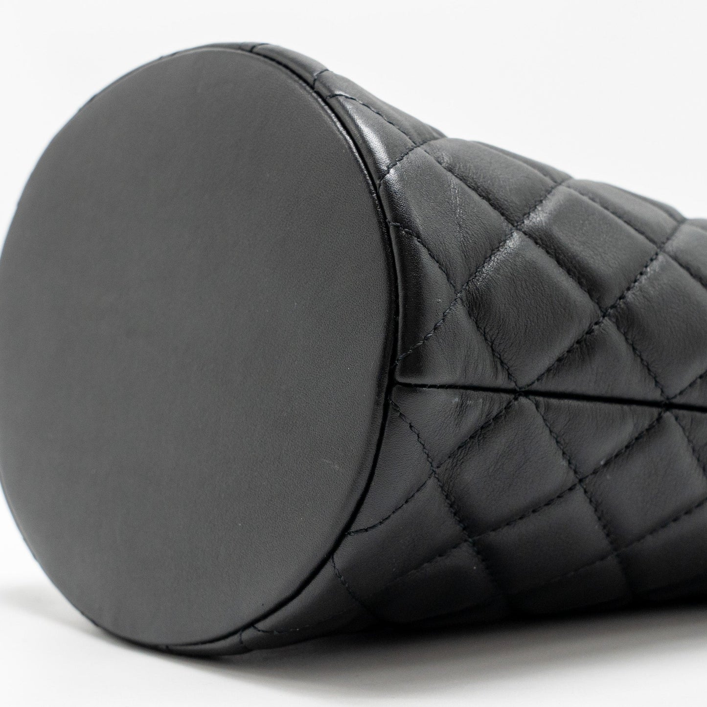 Chanel Top Handle Boy Bucket Bag Lambskin Black