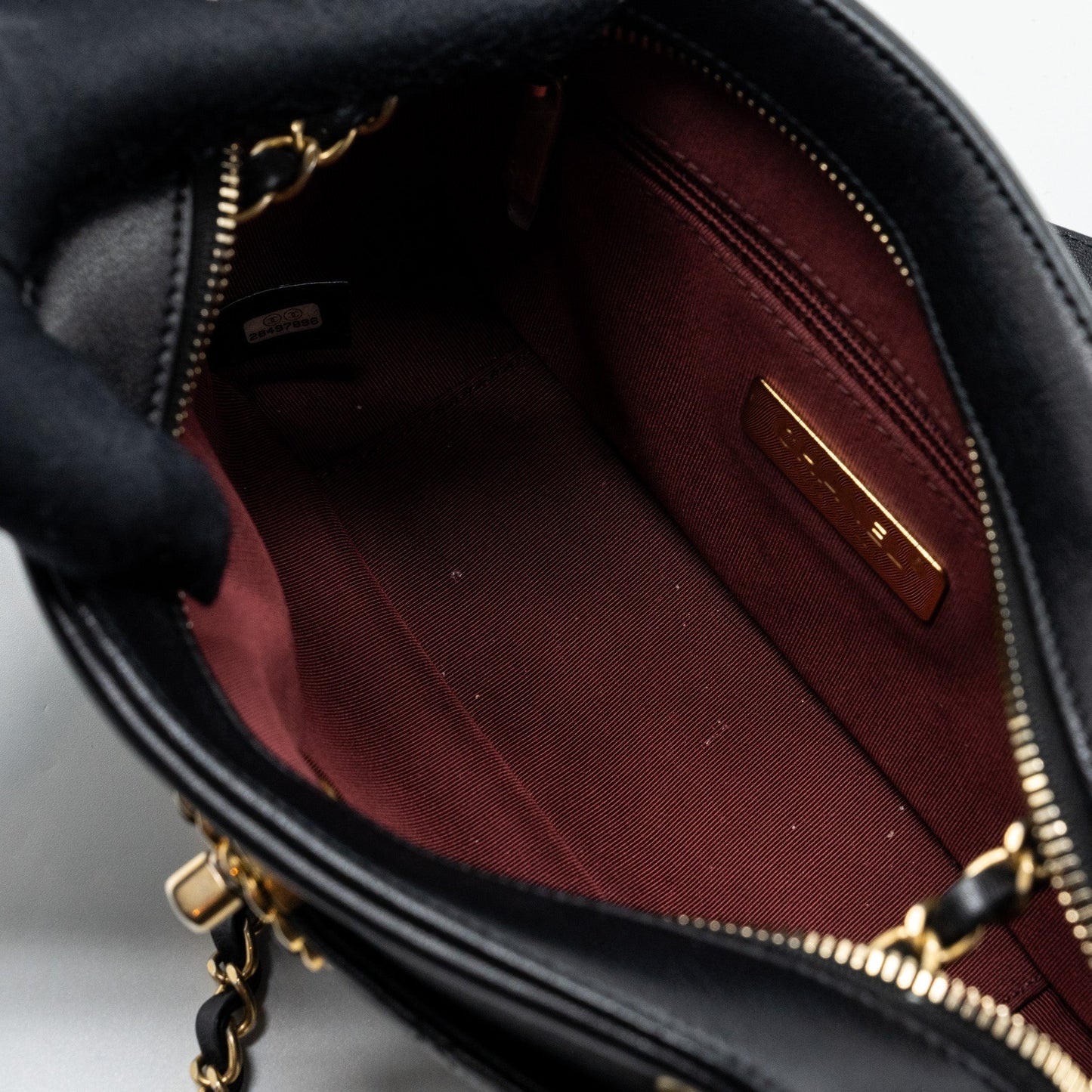 Chanel CC chain logo camera bag lambskin black