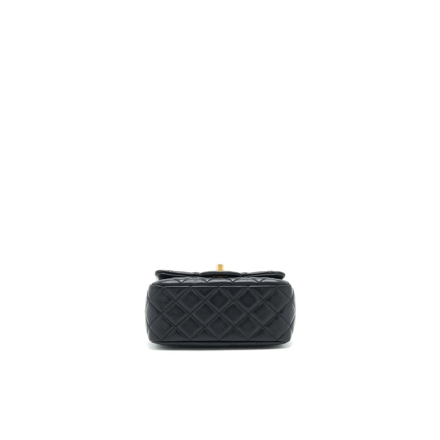 Chanel 21B Pearl Crush Mini Square Flap Bag Black