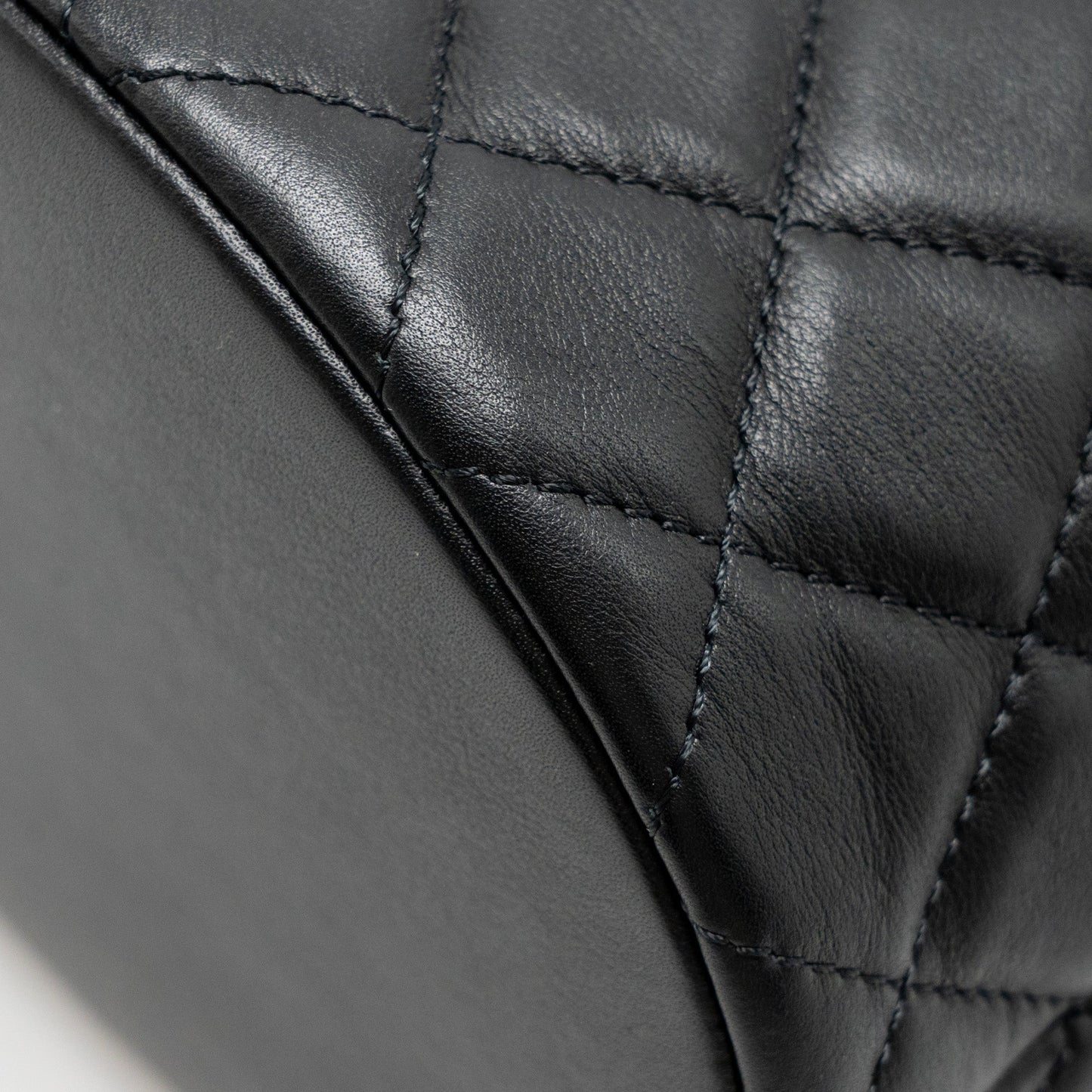 Chanel Top Handle Boy Bucket Bag Lambskin Black