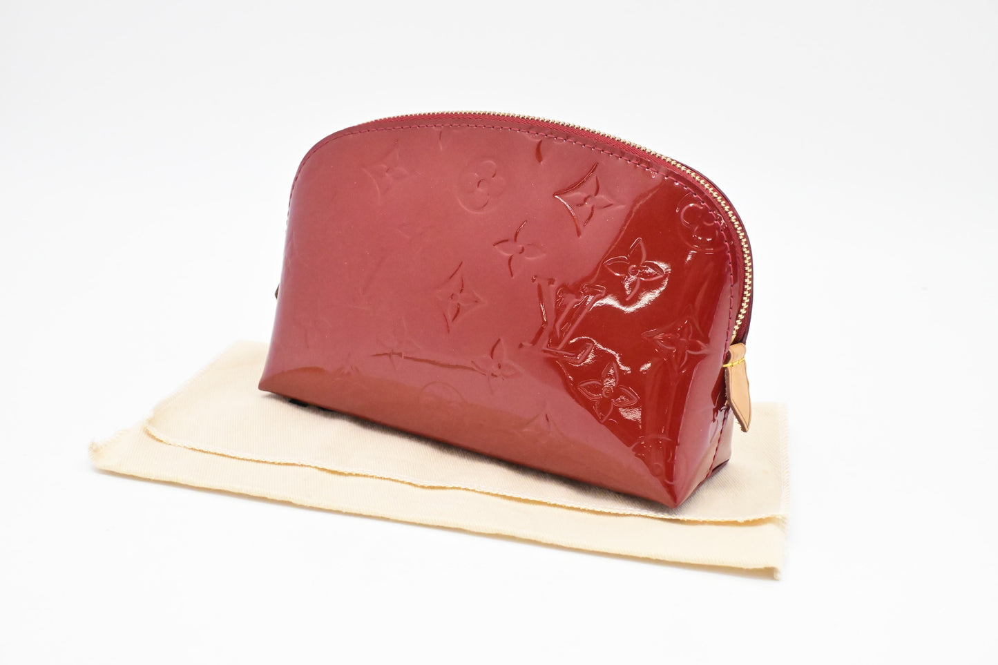 Louis Vuitton Pochette Cosmetique in Red Vernis Leather