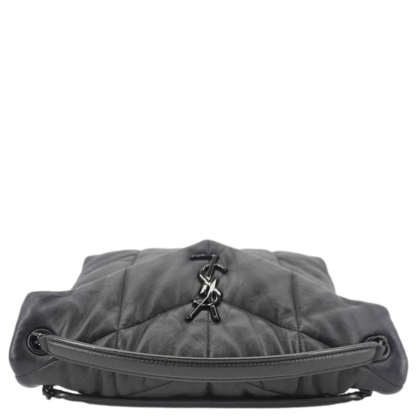 YVES SAINT LAURENT Loulou Puffer Quilted Lambskin Leather Crossbody Bag Black