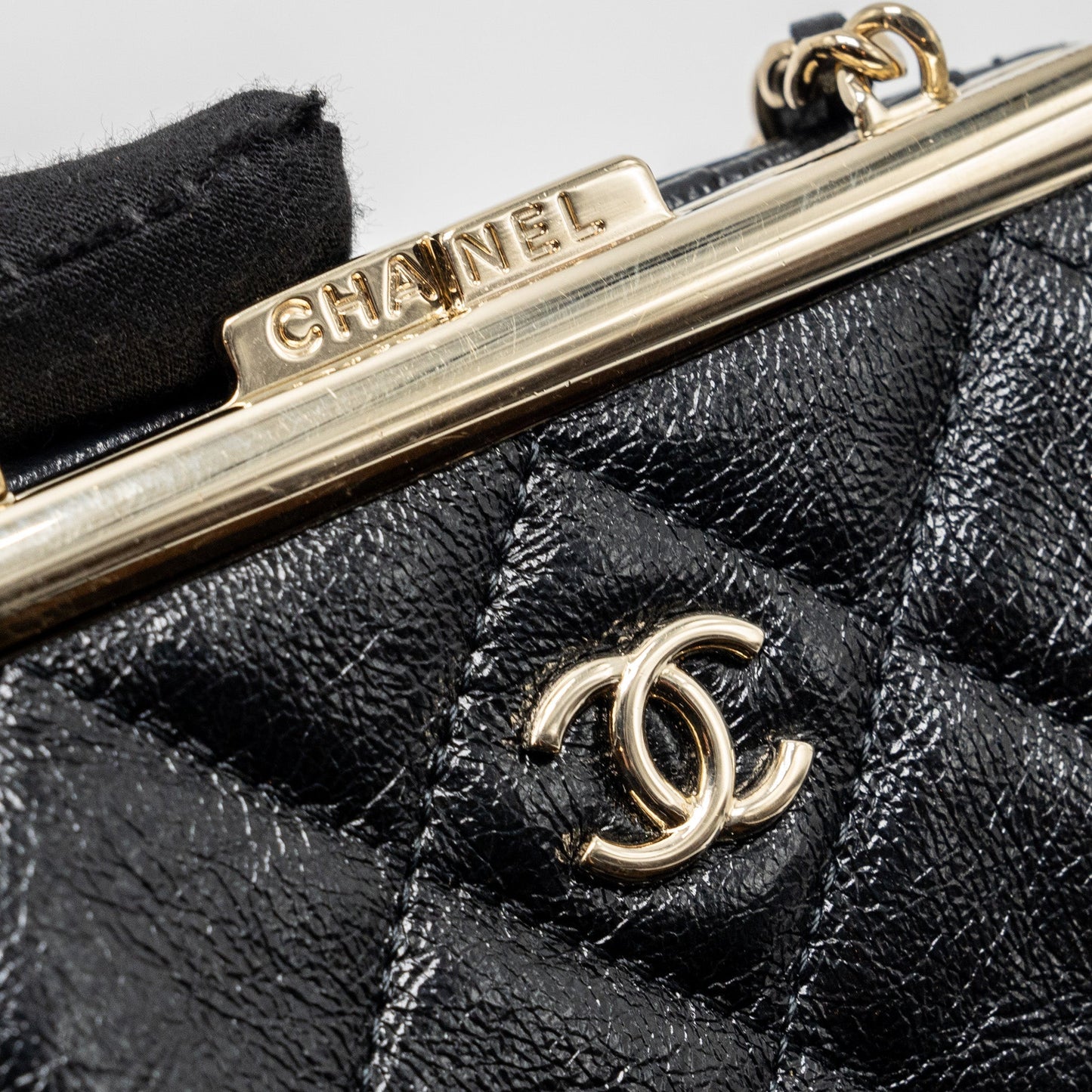 Chanel Quilted Mini Clip Purse With Chain Aged Calfskin Black L (microchip)
