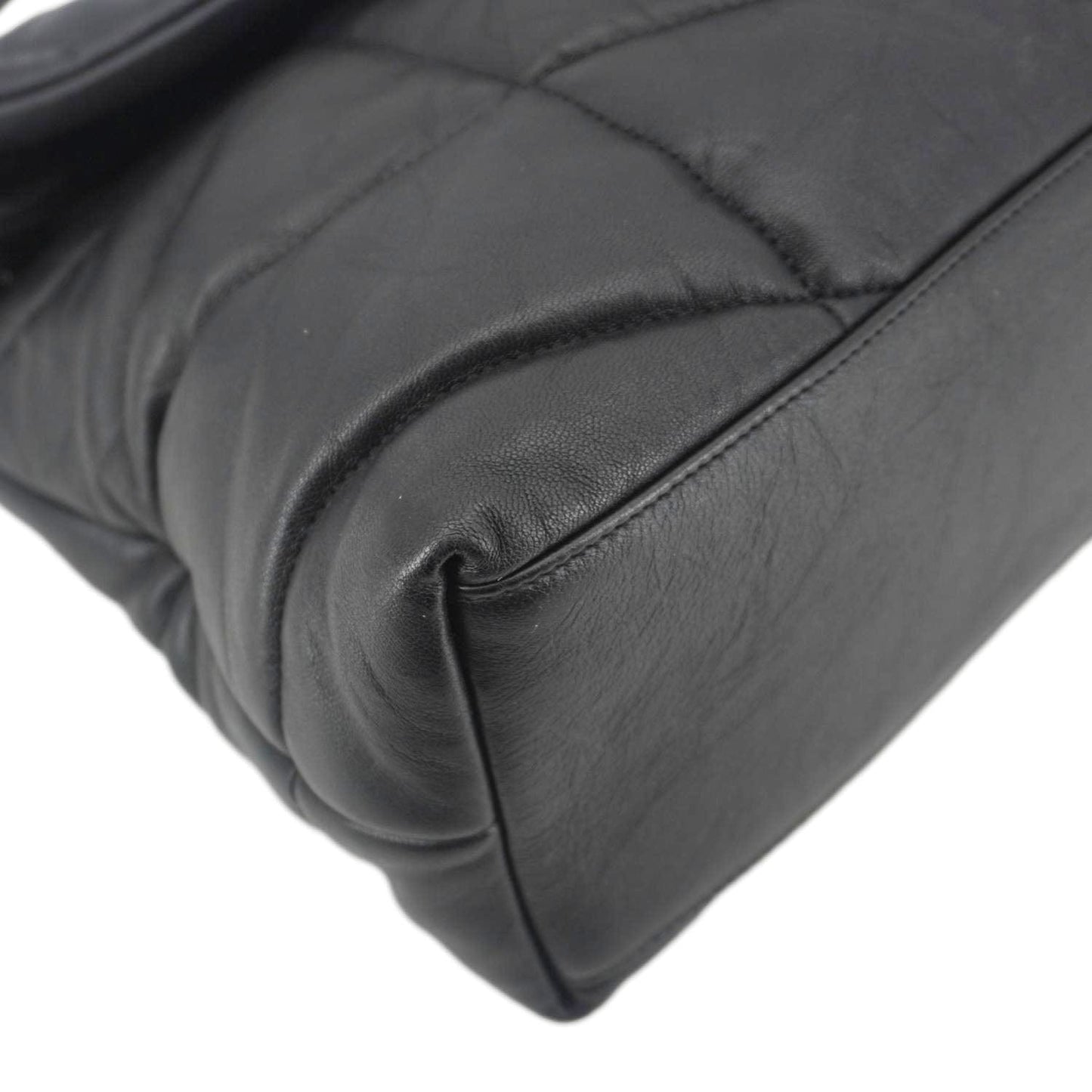 YVES SAINT LAURENT Loulou Puffer Quilted Lambskin Leather Crossbody Bag Black