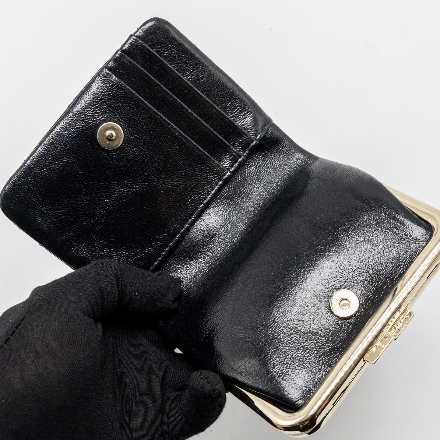 Chanel Quilted Mini Clip Purse With Chain Aged Calfskin Black L (microchip)