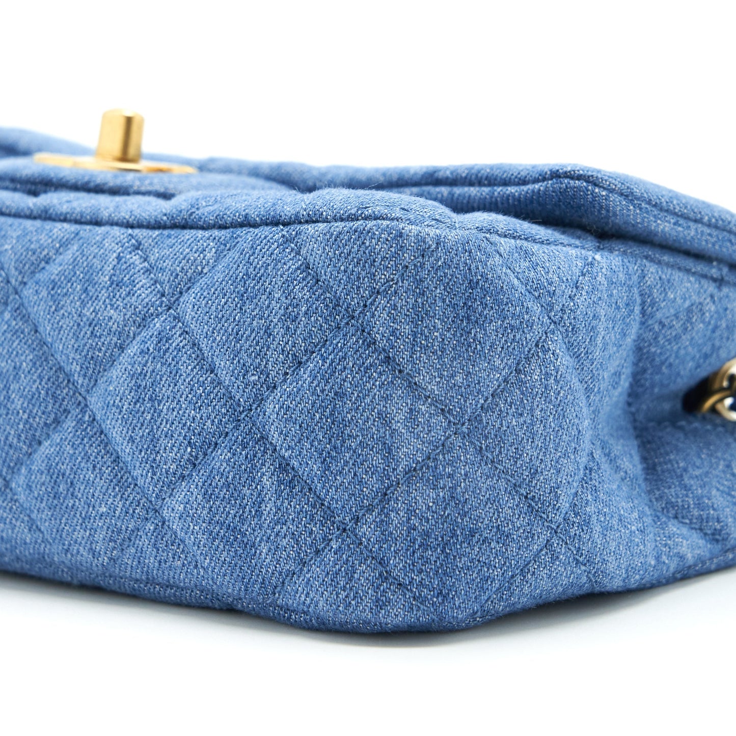 Chanel Pearl Crush Mini Rectangular Flap Bag Denim Blue