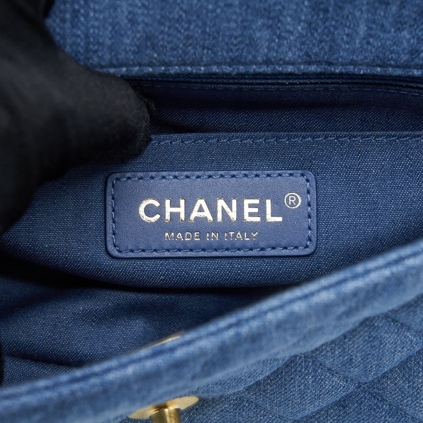 Chanel Pearl Crush Mini Rectangular Flap Bag Denim Blue