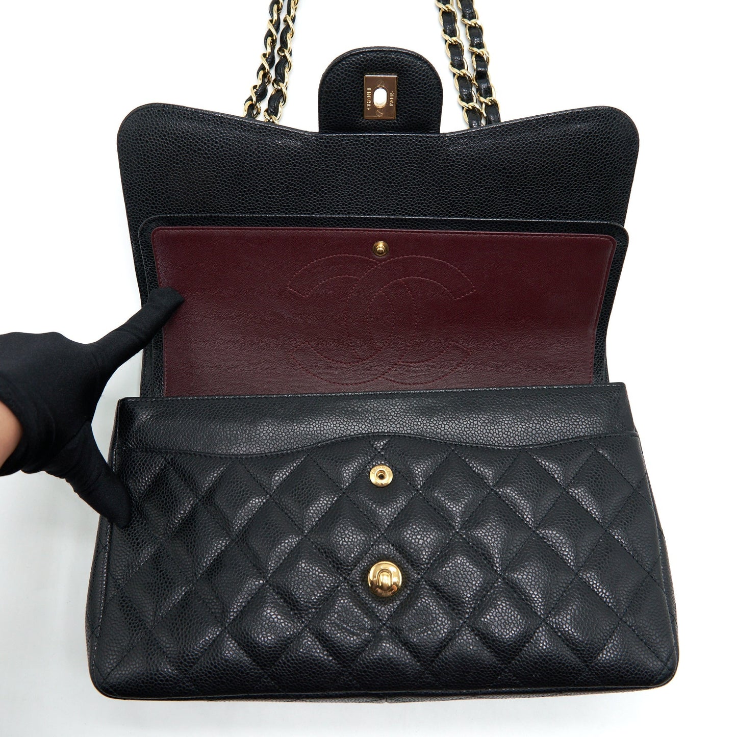Chanel Classic Jumbo Double Flap Bag Caviar Black L