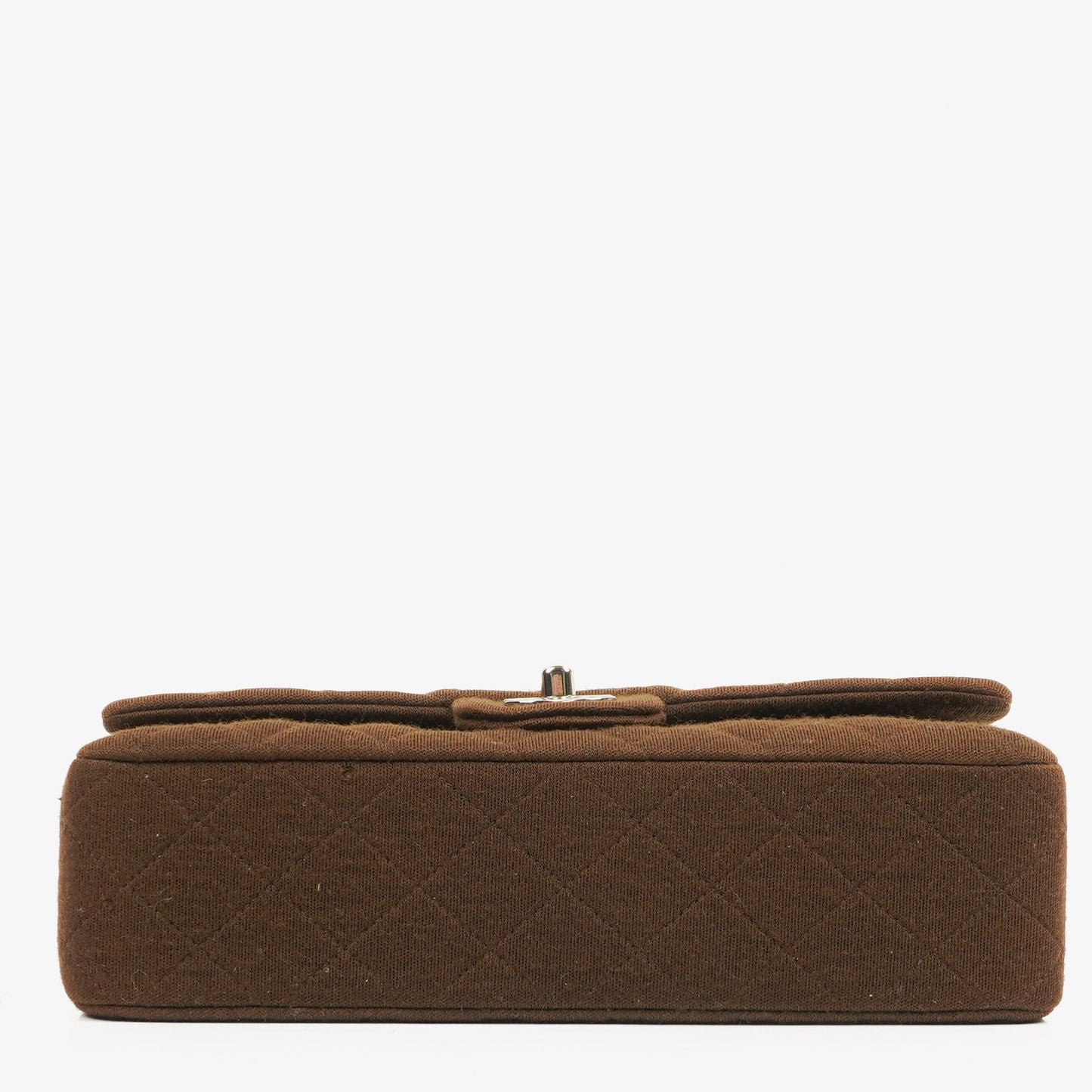 Chanel  Medium Classic Double Flap Bag Brown Jersey Silver-Plated Hardware
