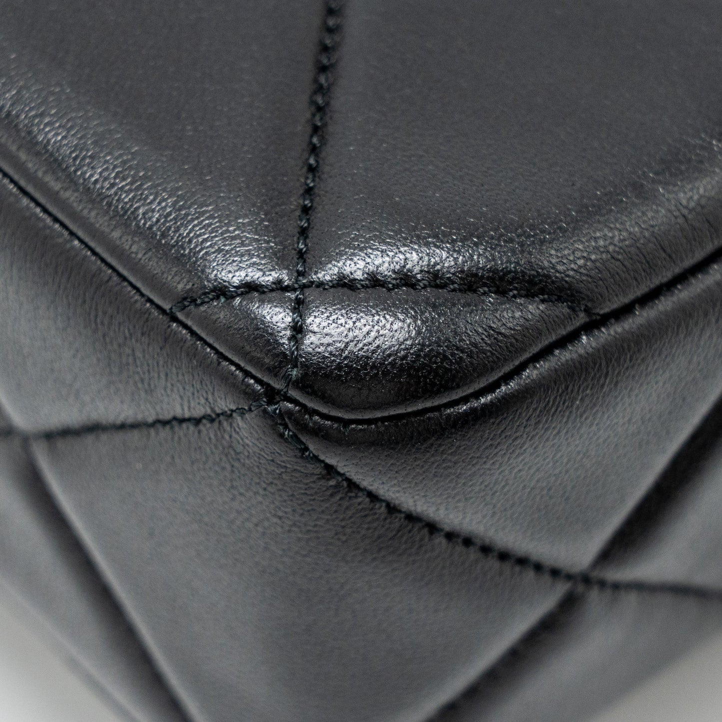 Chanel Quilted Mini Flap Bag with Detailed Chain Lambskin Black  (Microchip)