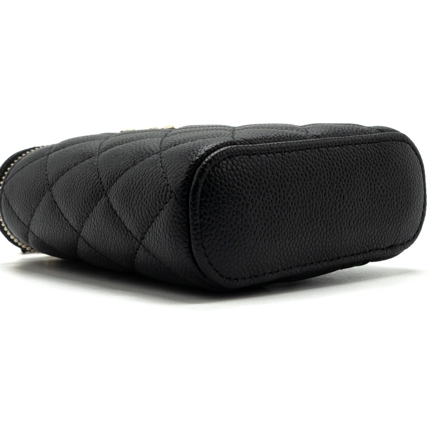 Chanel Vanity Case With Detailed Chain Caviar Black L