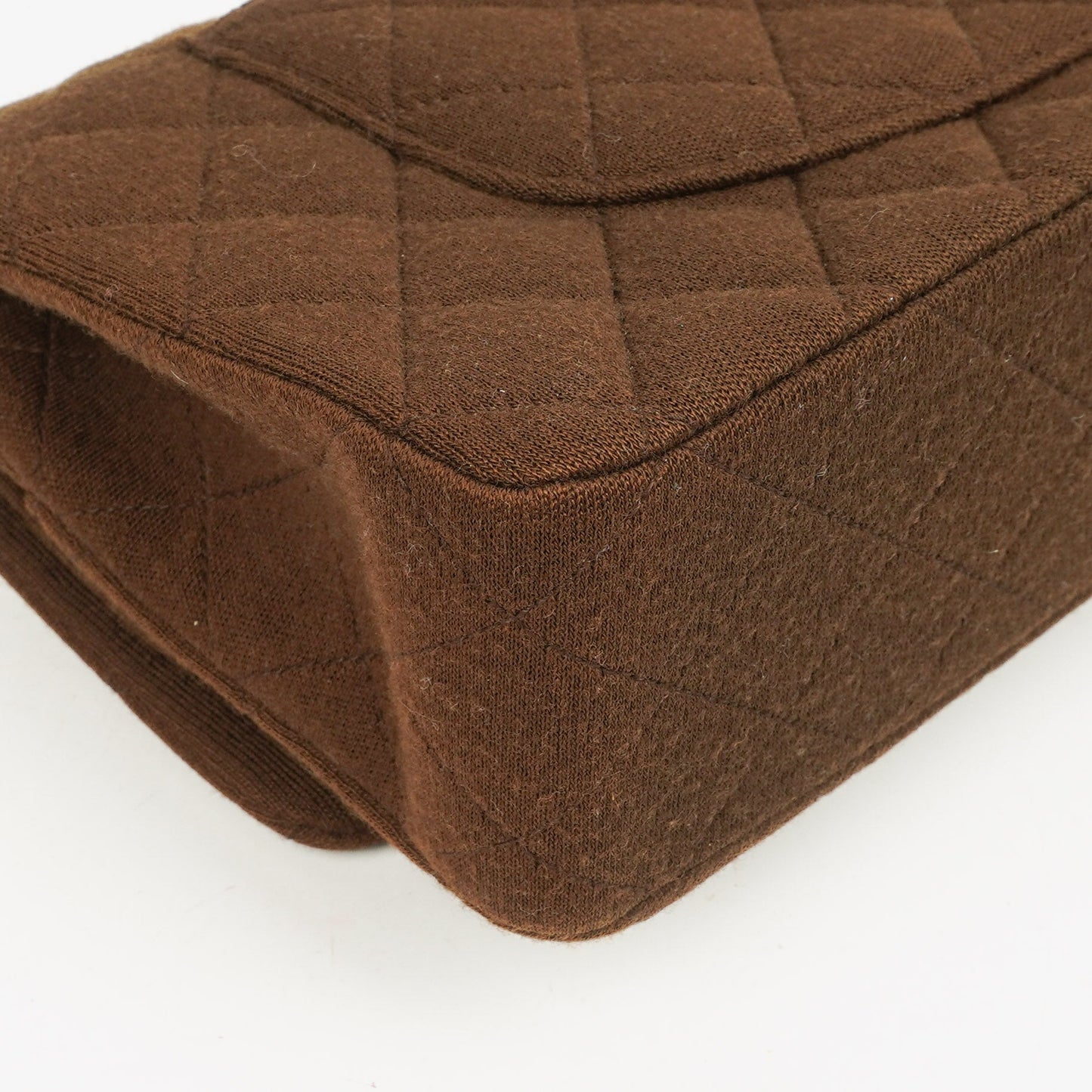 Chanel  Medium Classic Double Flap Bag Brown Jersey Silver-Plated Hardware