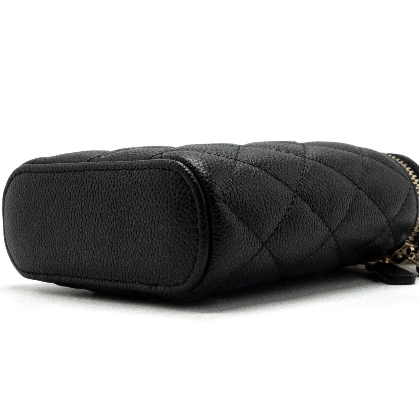 Chanel Vanity Case With Detailed Chain Caviar Black L