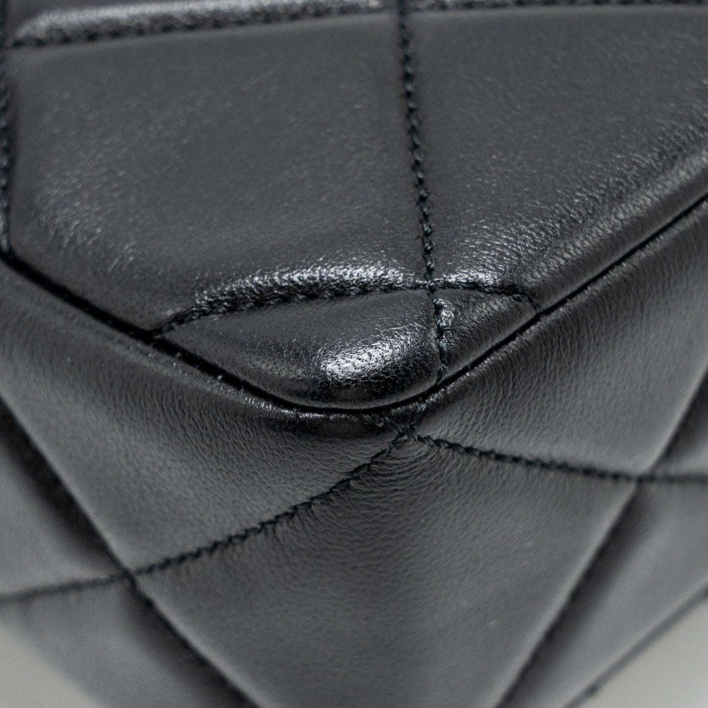 Chanel Quilted Mini Flap Bag with Detailed Chain Lambskin Black  (Microchip)
