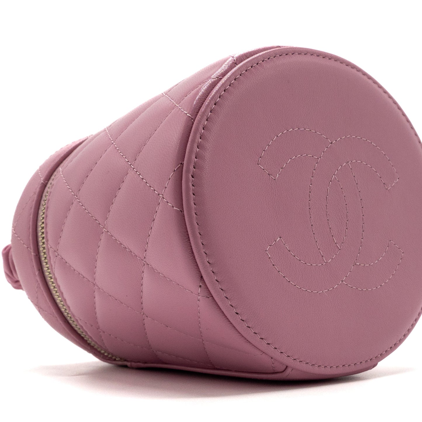 Chanel Top Handle Vanity Case Lambskin Pink L