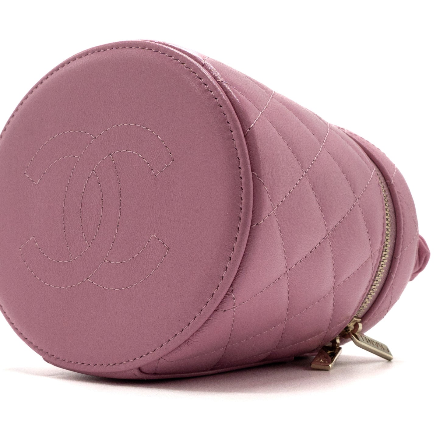 Chanel Top Handle Vanity Case Lambskin Pink L