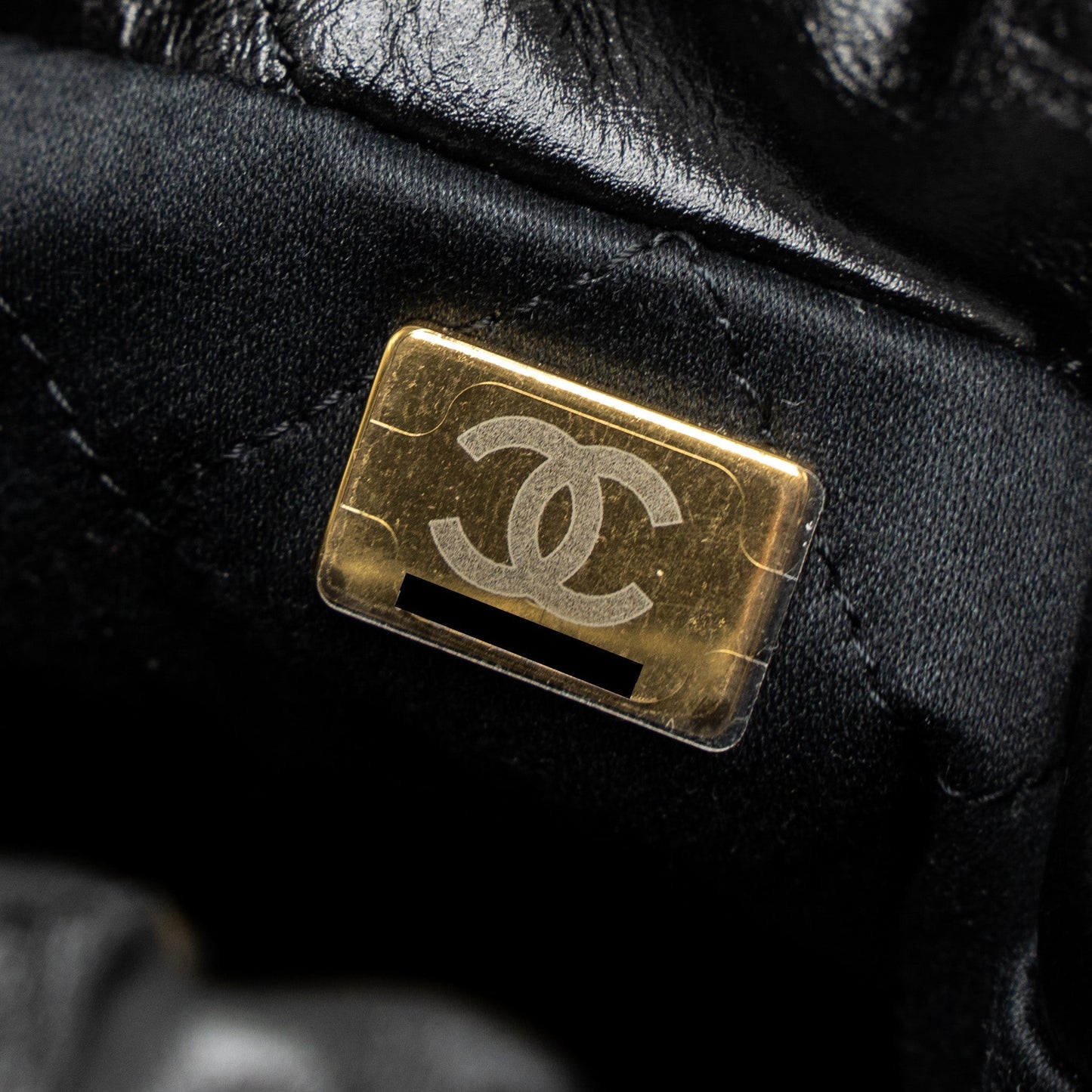 Chanel 23S Mini 22 Bag with Pearl Shiny Calfskin Black Brushed  (Microchip)