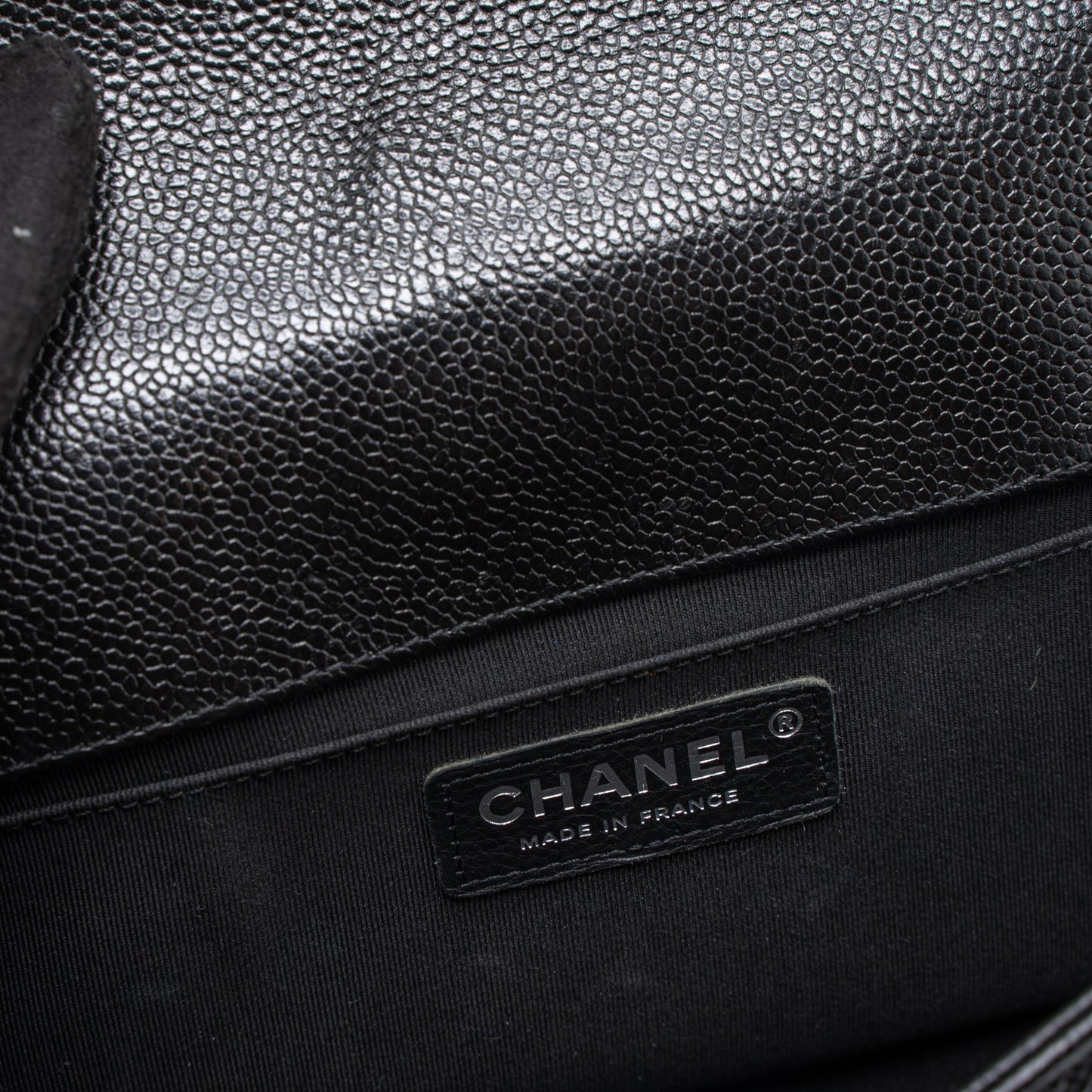 Chanel Medium Boy Bag Chevron Caviar Black