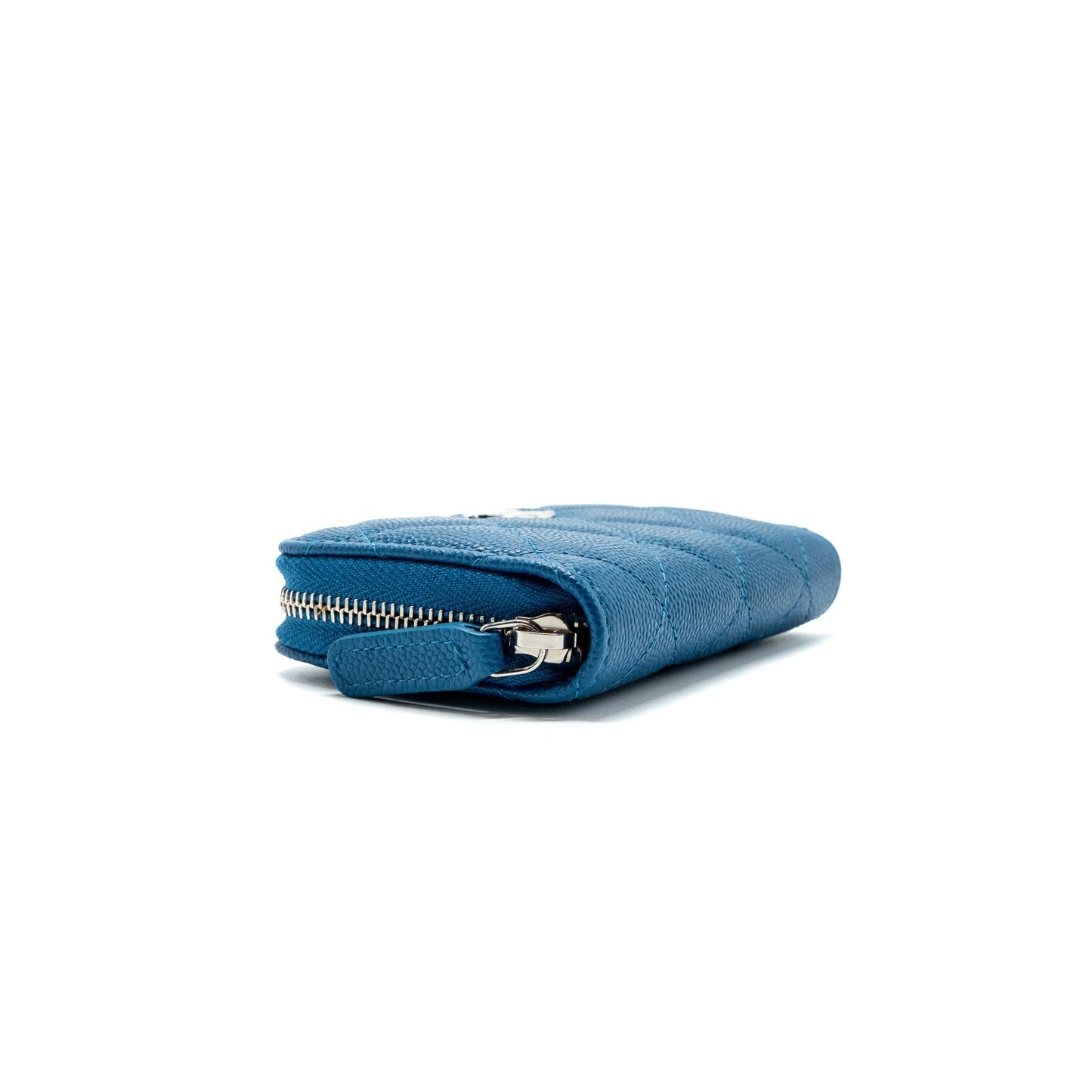 Chanel Small Zip Card Holder Caviar Blue