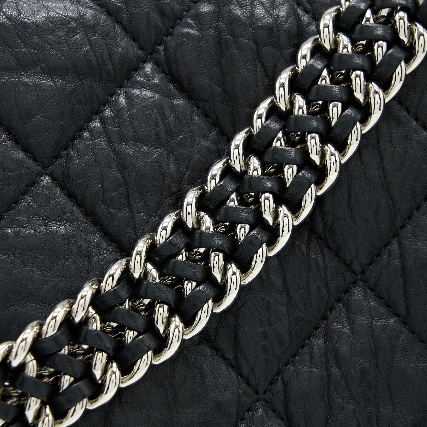 Chanel Quilted Chain Around MAXI Flap Bag Lambskin Black