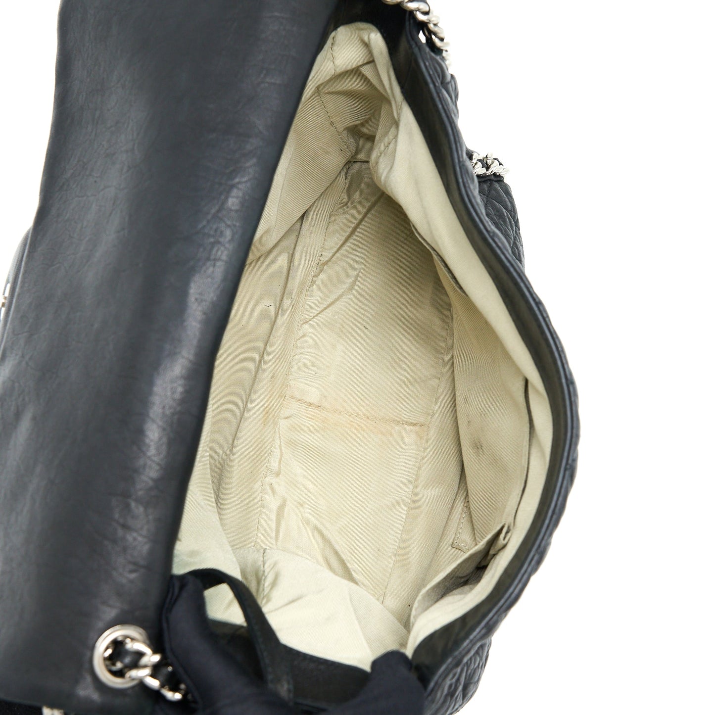 Chanel Quilted Chain Around MAXI Flap Bag Lambskin Black