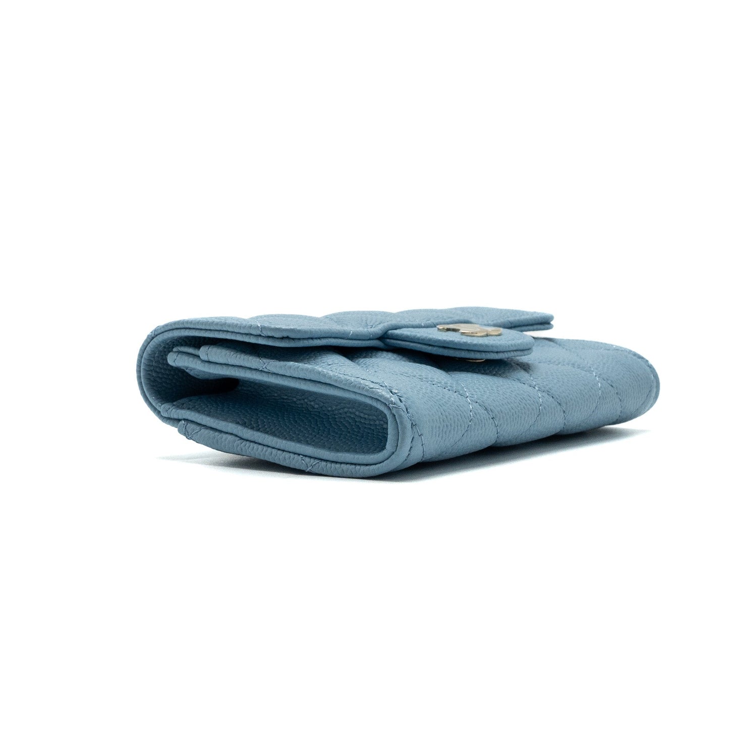 Chanel Classic Flap Card Holder Caviar Blue L