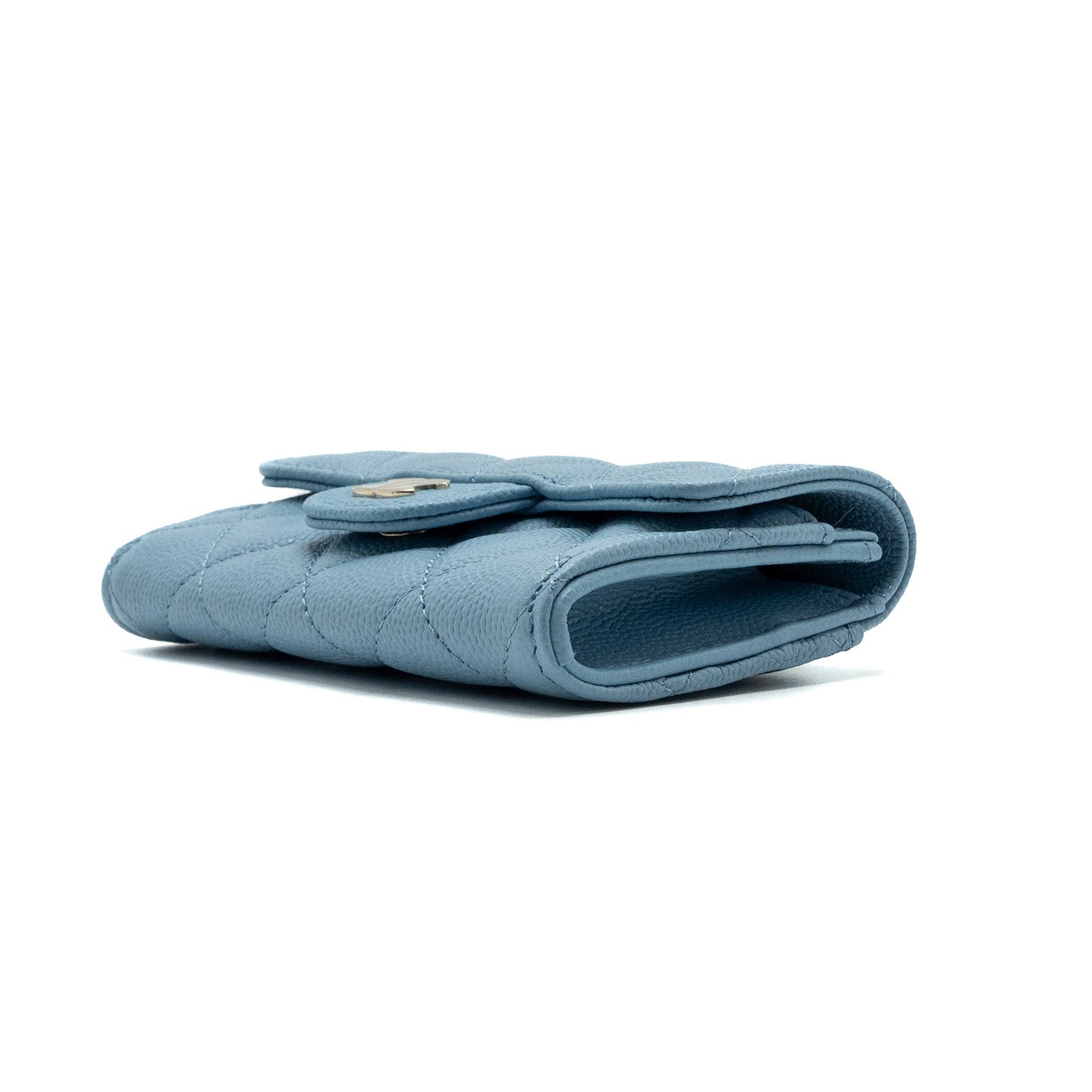 Chanel Classic Flap Card Holder Caviar Blue L