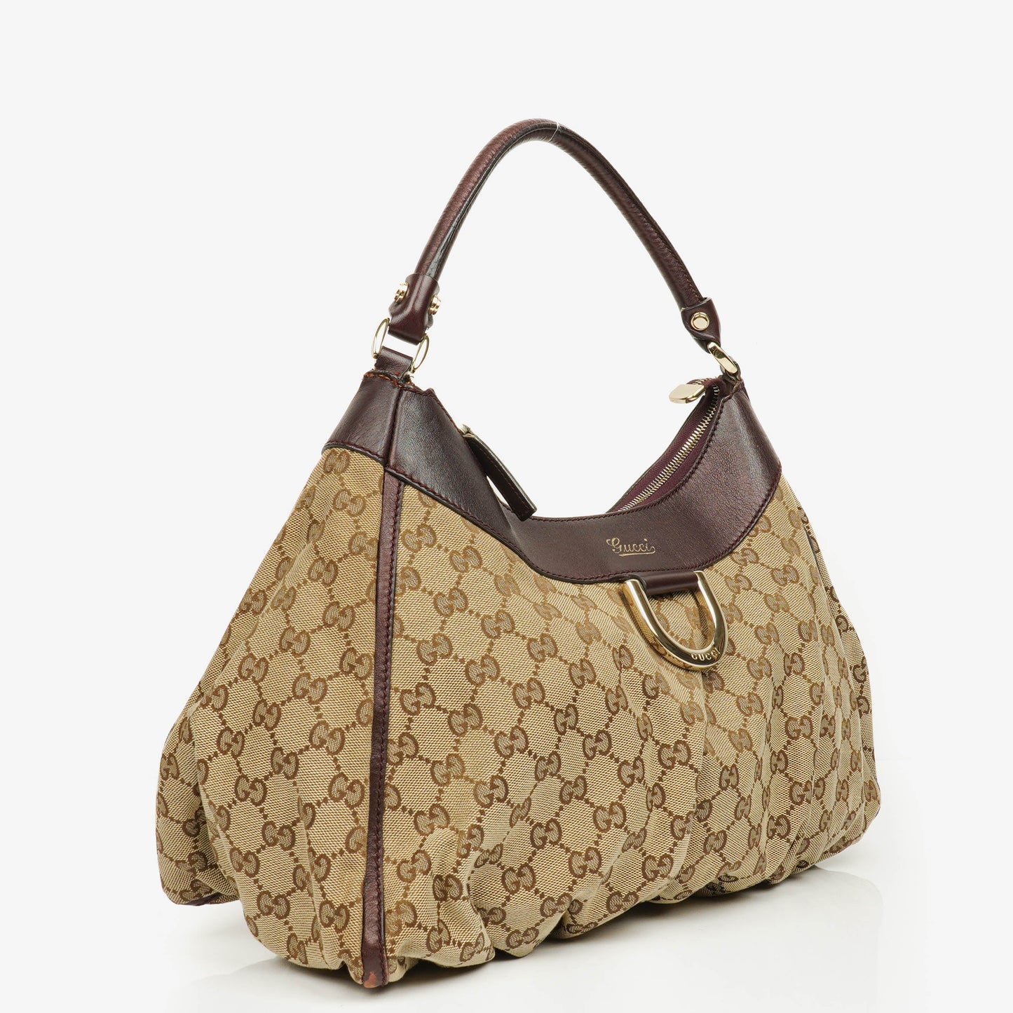 Gucci Monogram Canvas Abbey D-Ring Hobo Bag