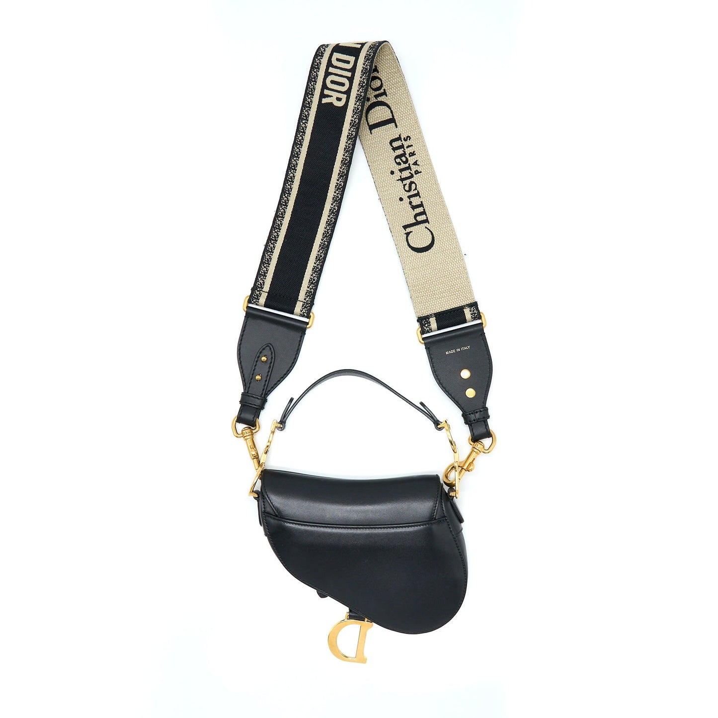 Dior Small Saddle Purse Calfskin Black