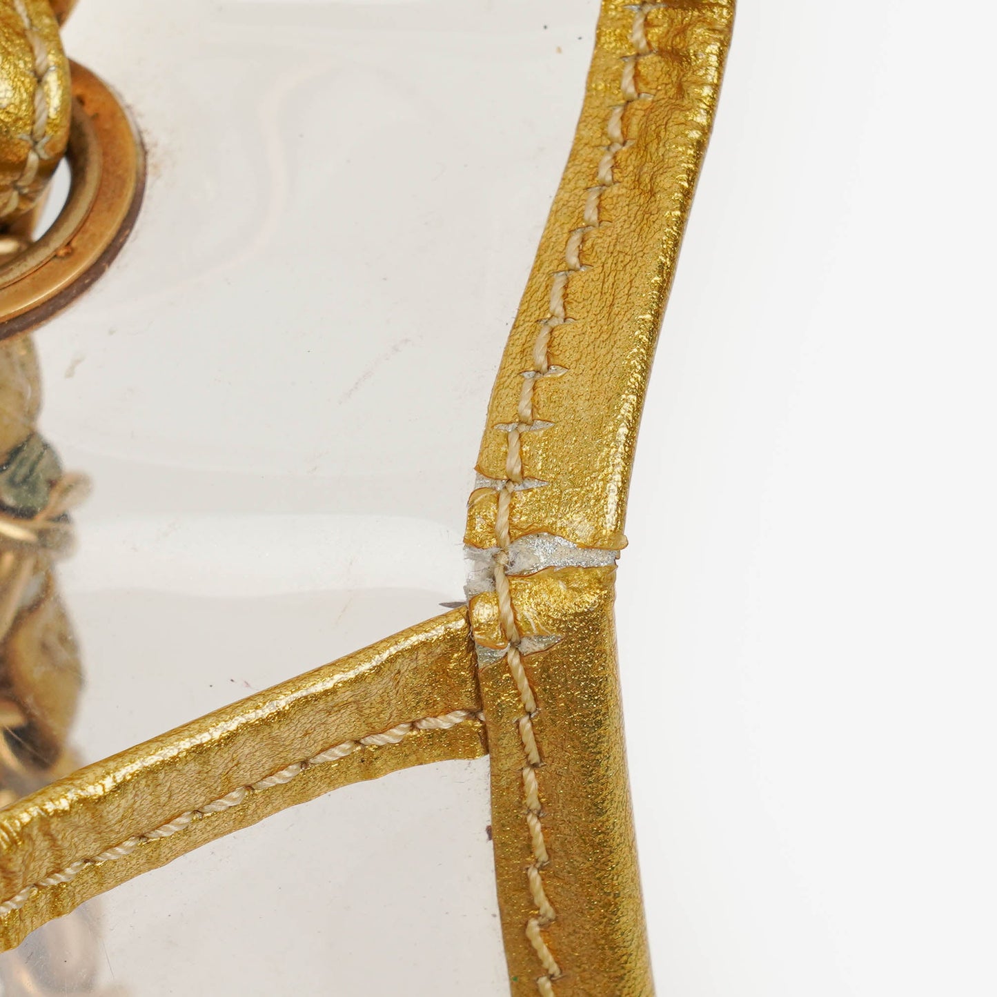 Chanel Vinyl Naked Gold Leather Single Flap Bag