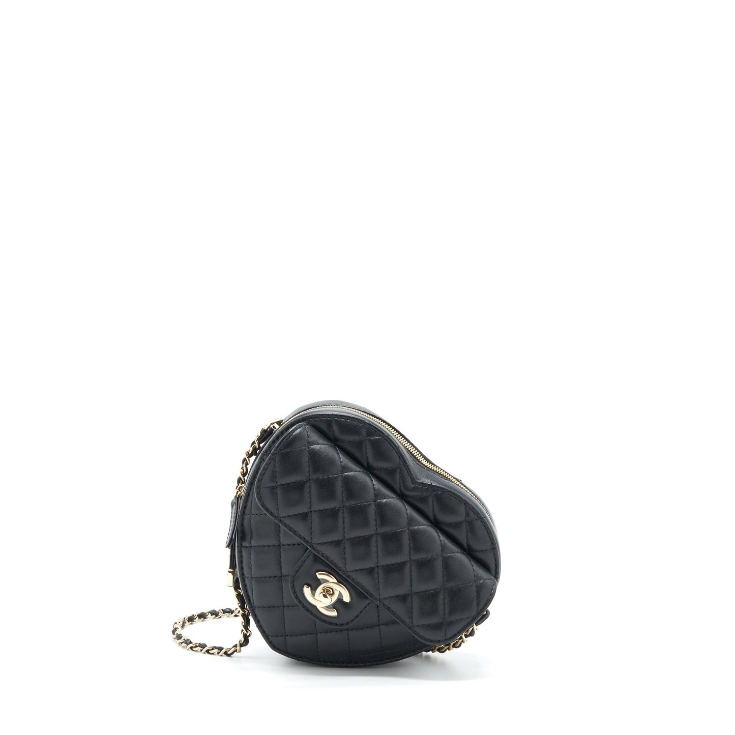 Chanel 22S Heart Bag Lambskin Black L